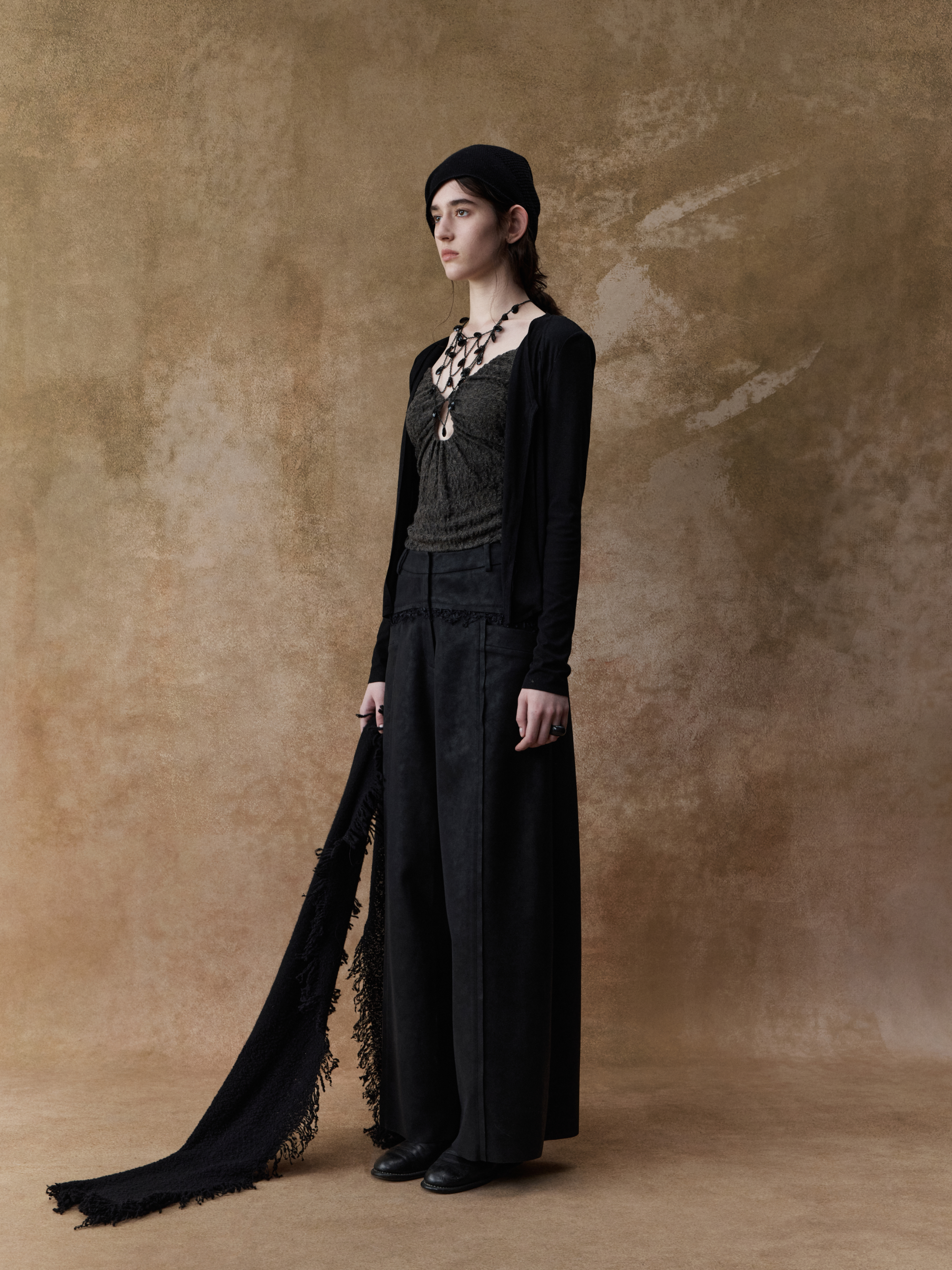 Black Panelled Short Cardigan