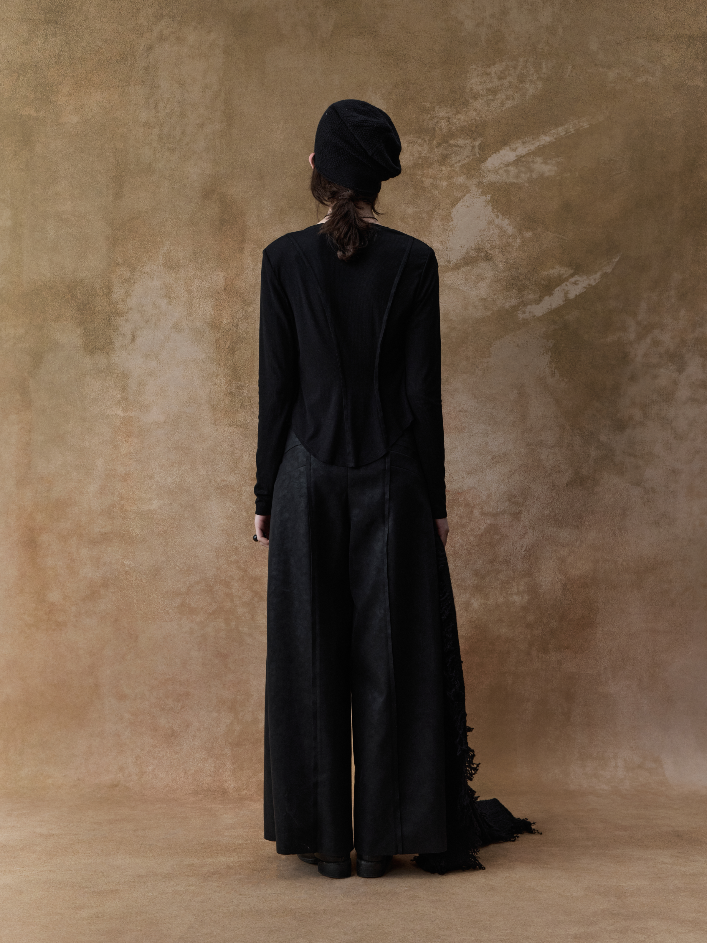 Black Panelled Short Cardigan