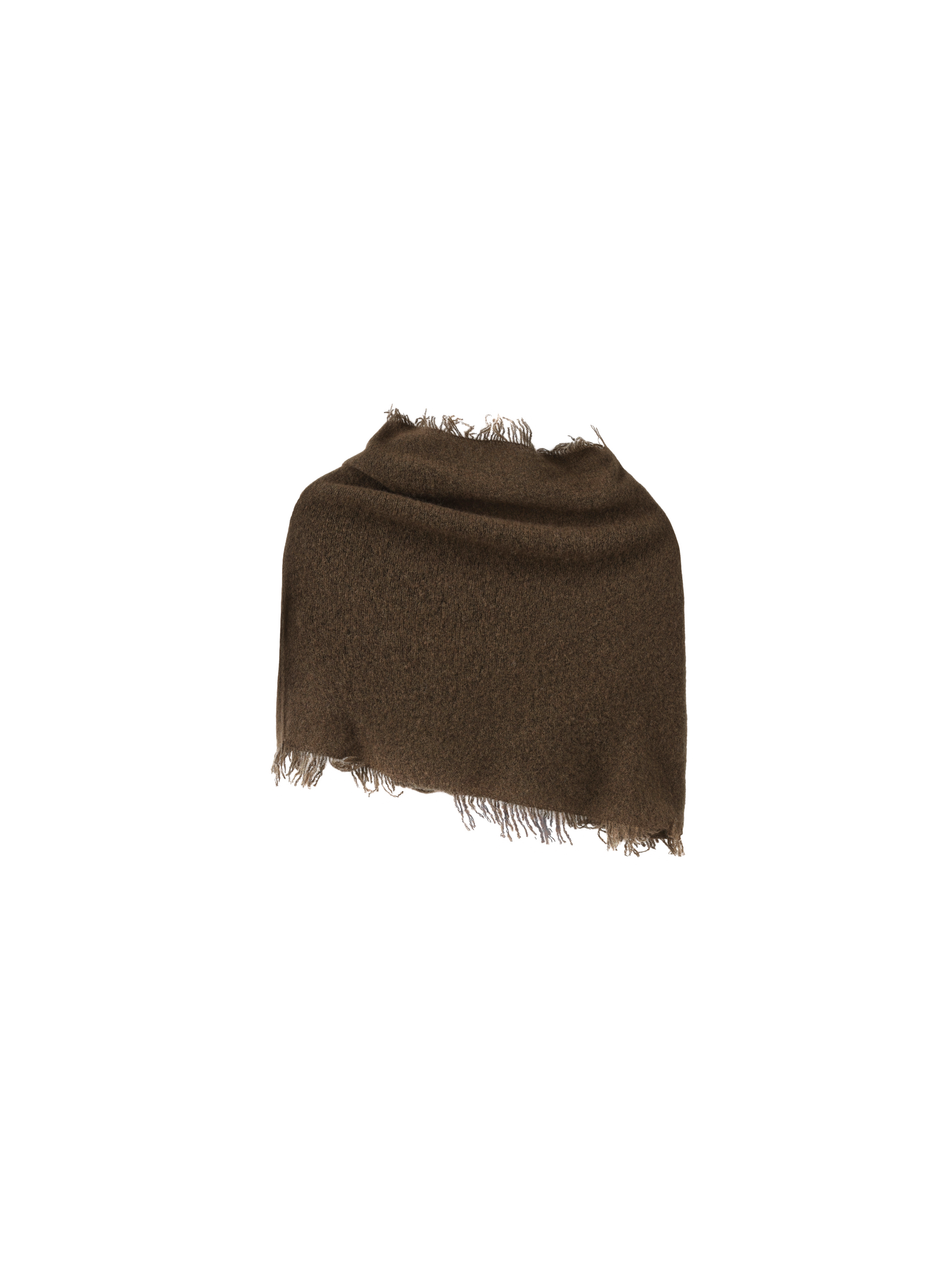 Deep Khaki Yak Wool Shawl Scarf