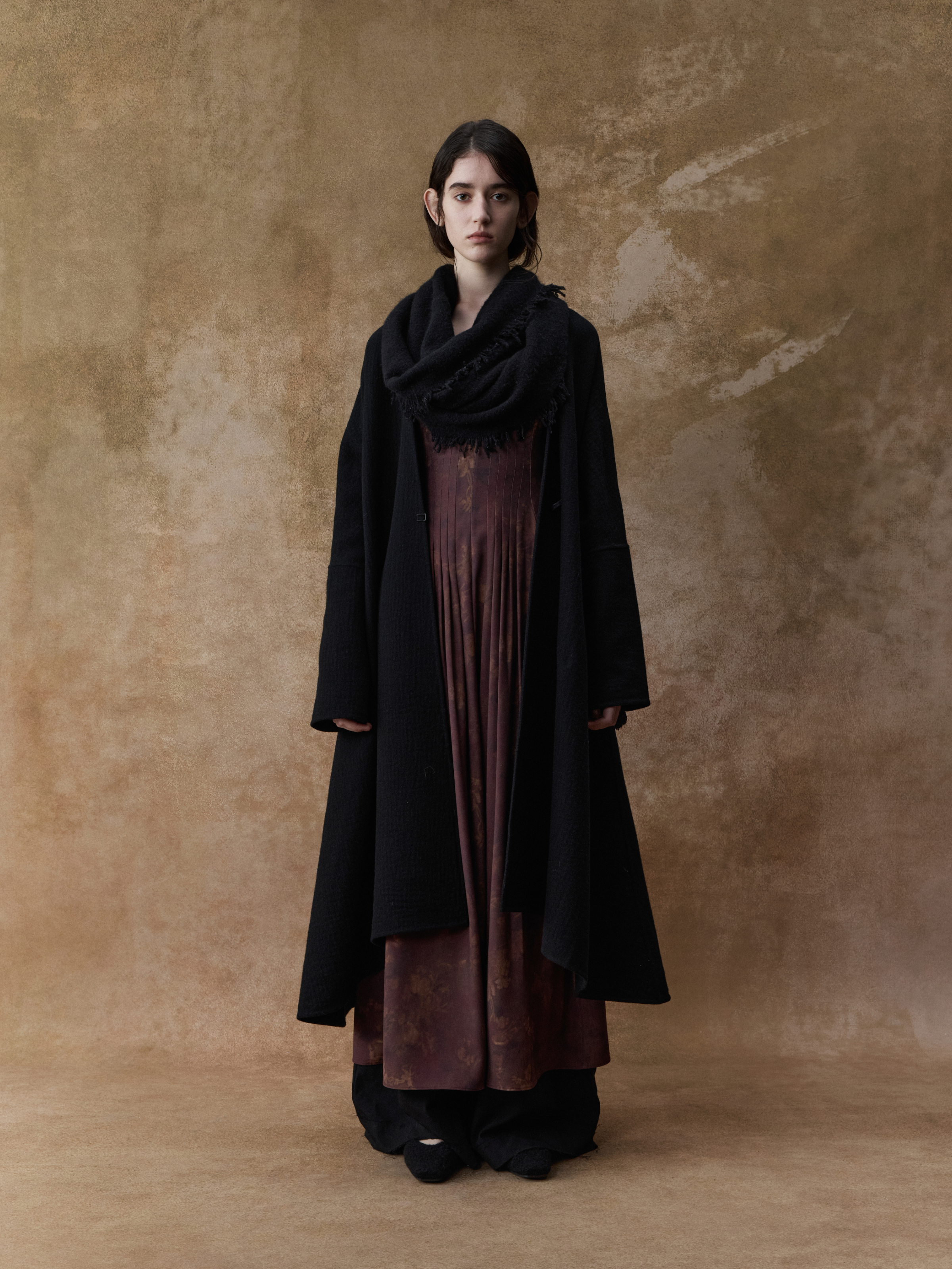 Black Yak Wool Shawl Scarf