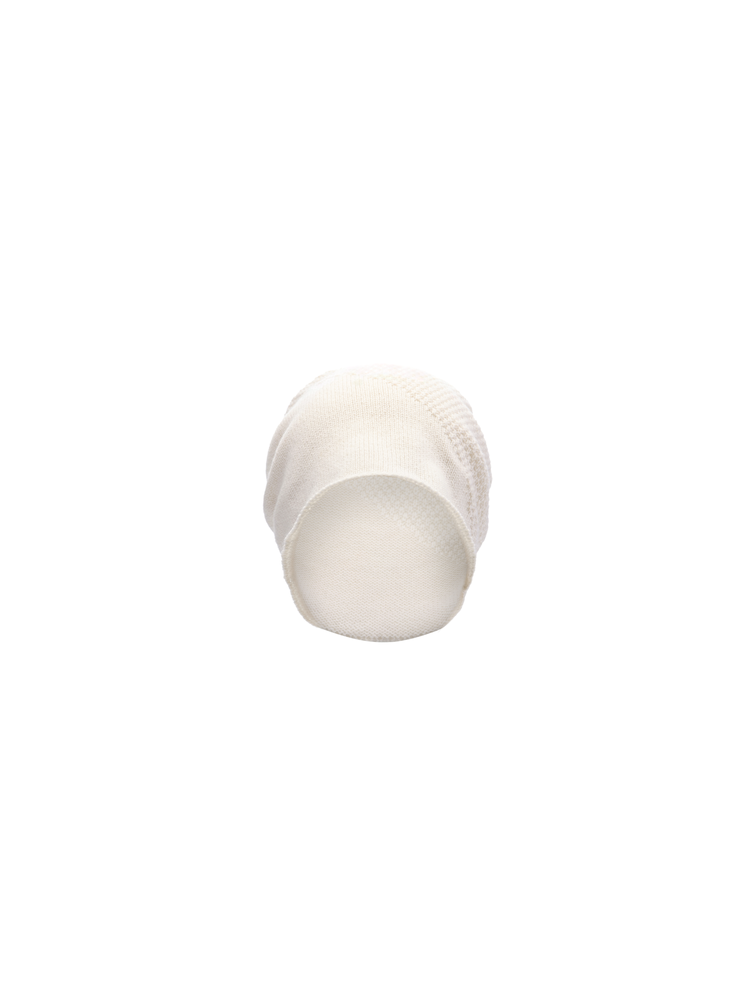 Cream Panelled Knit Hat