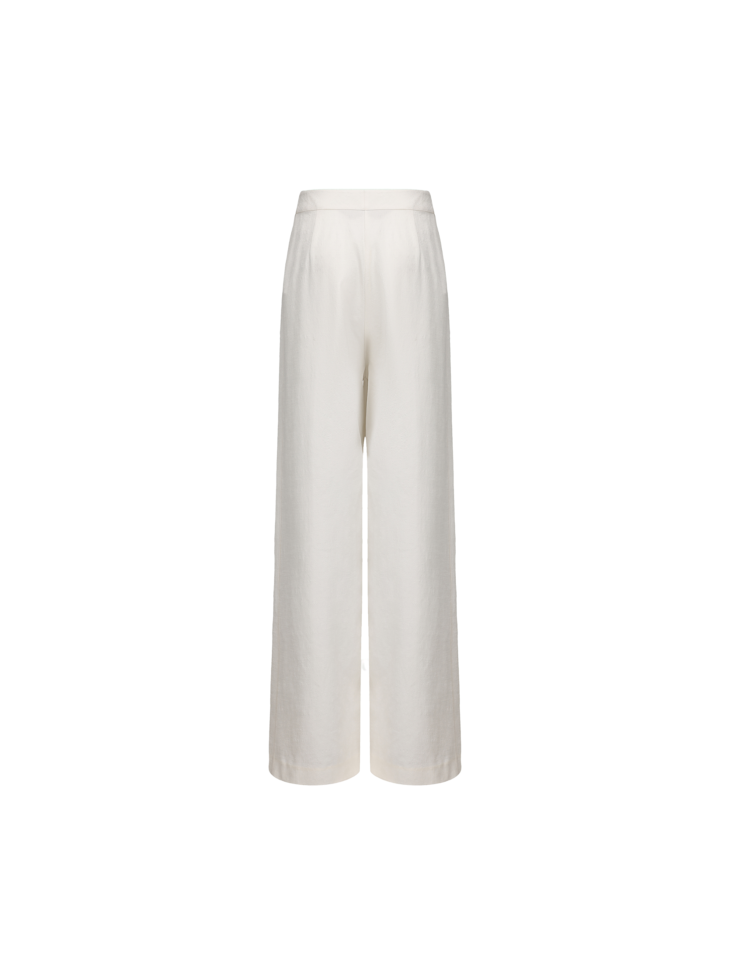 White Pleated Wide-leg Pants
