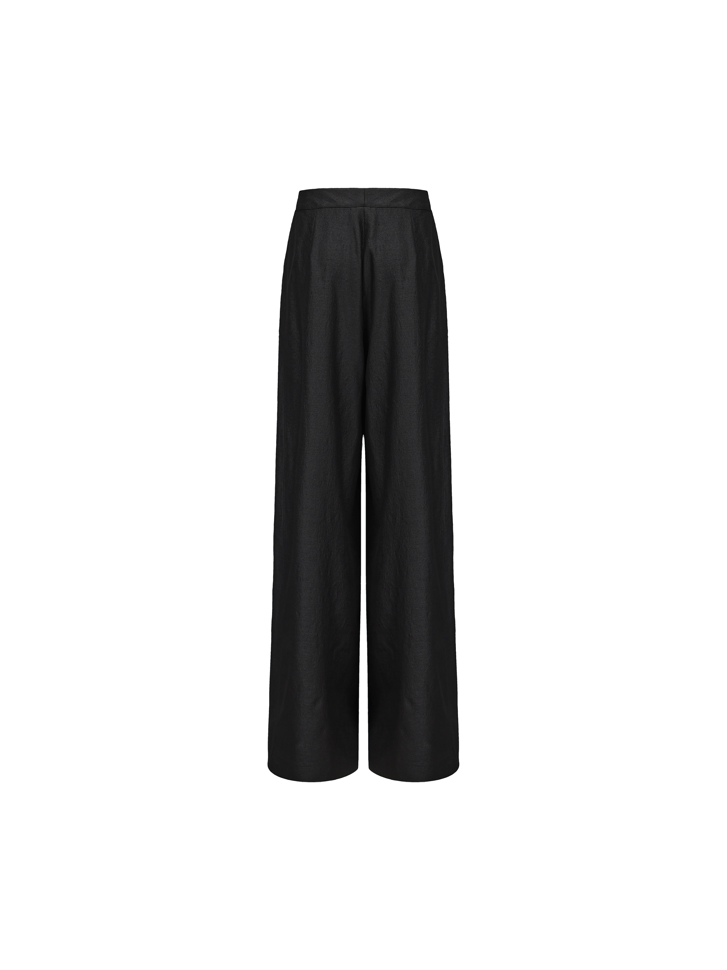 Black Pleated Wide-leg Pants