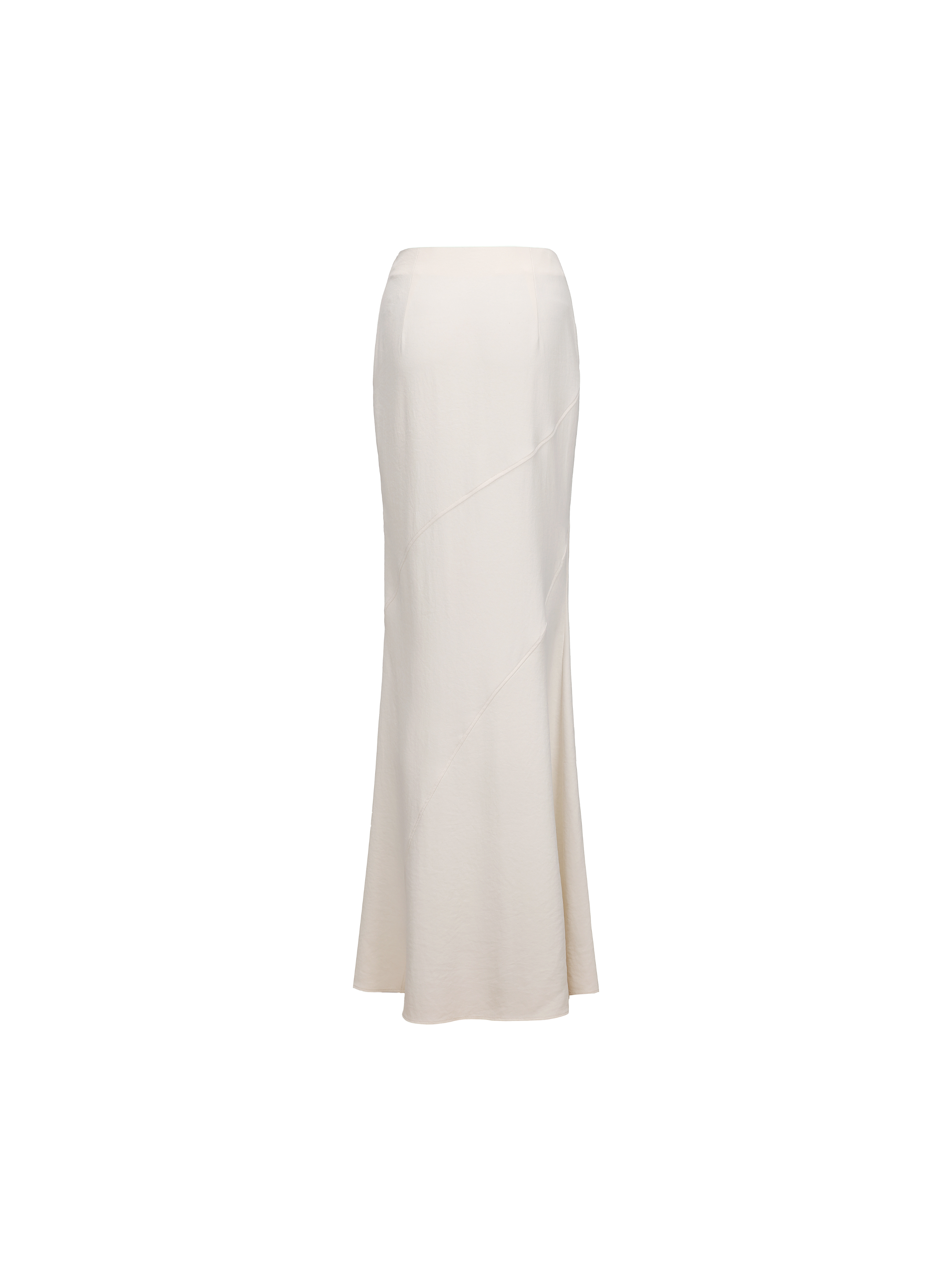 White Paneled Draped Mermaid Skirt