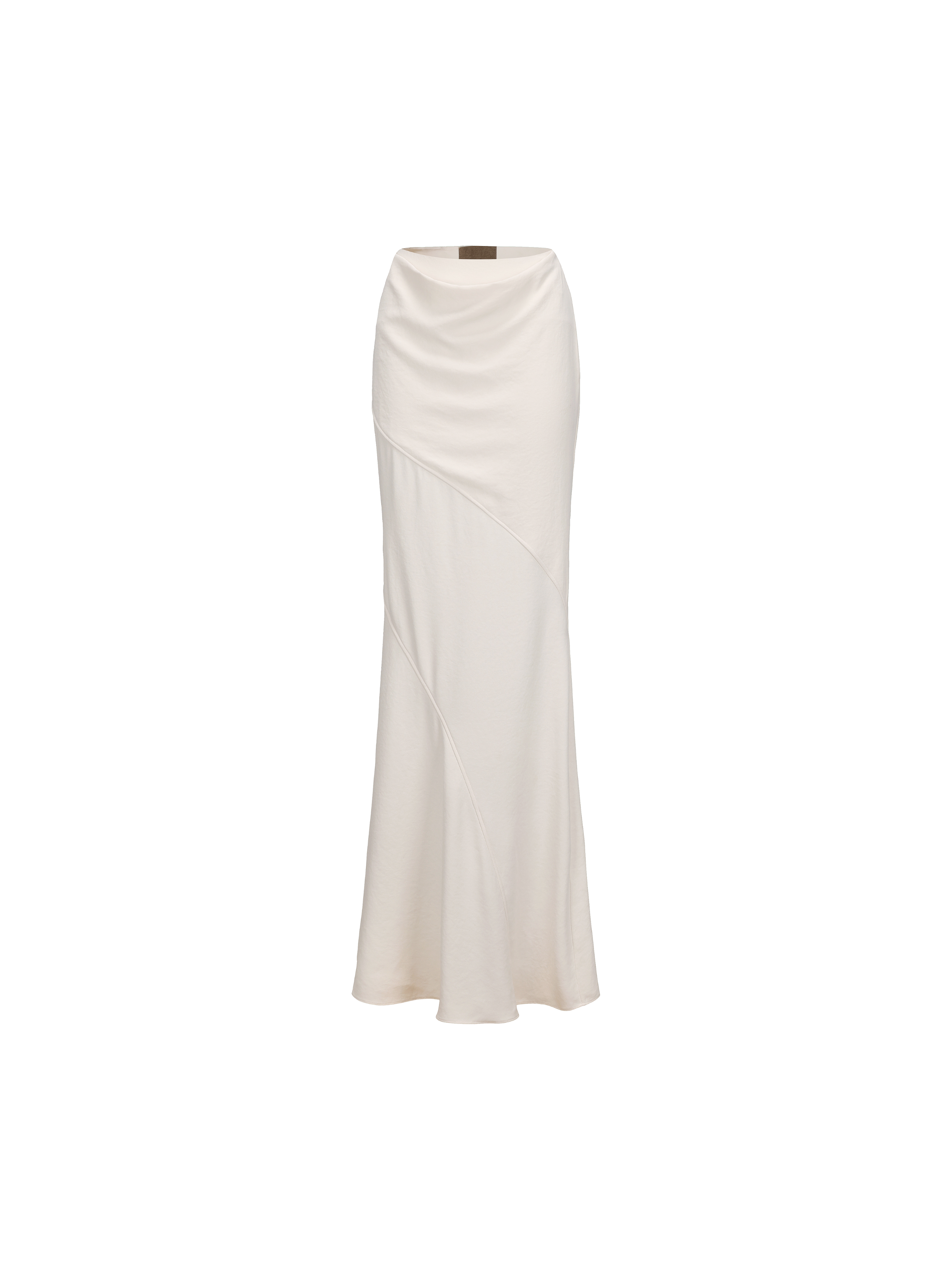 White Paneled Draped Mermaid Skirt