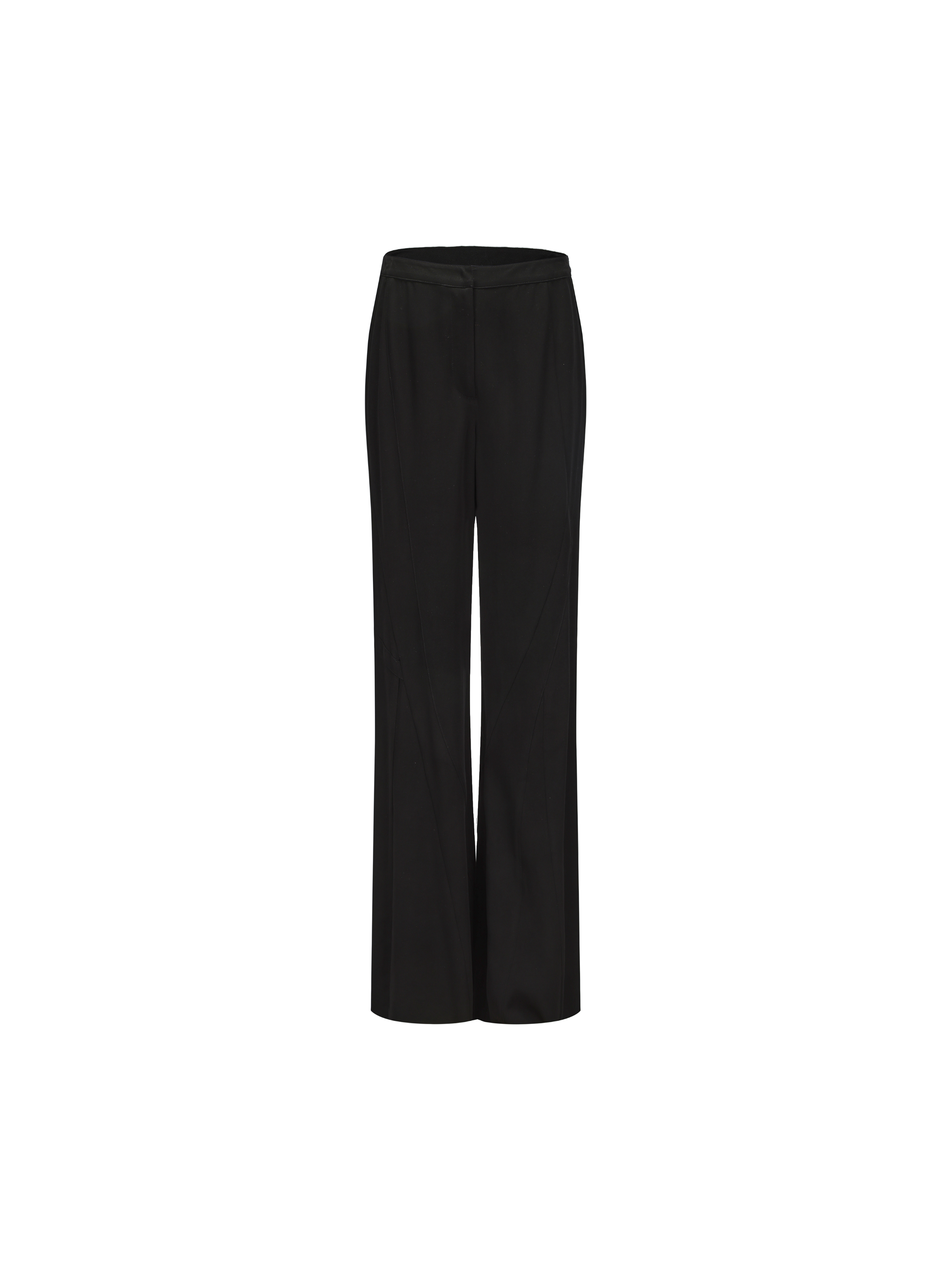 Black Straight-Leg Tailored Pants