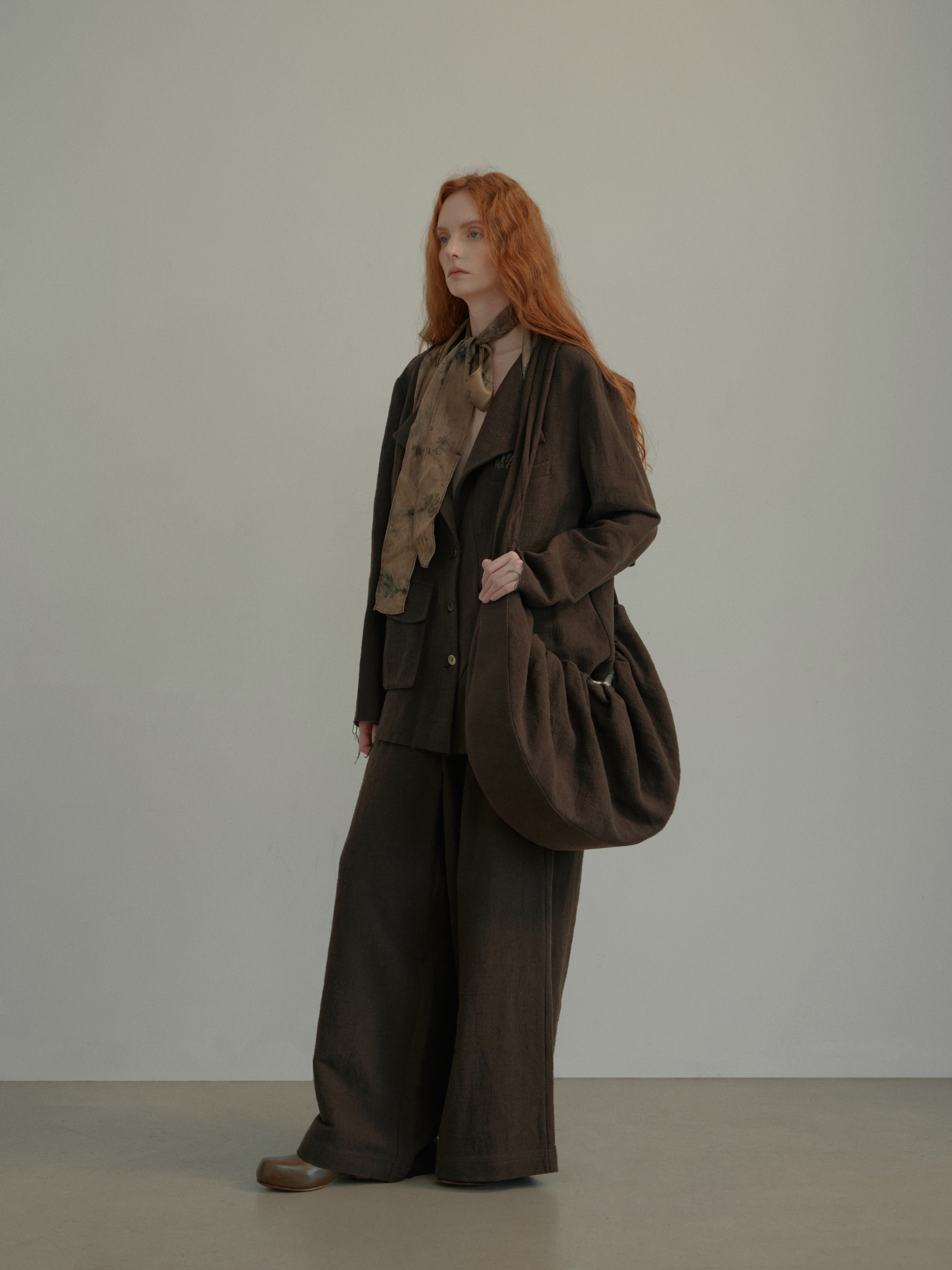 Olive Linen Belted Wide-Leg Pants