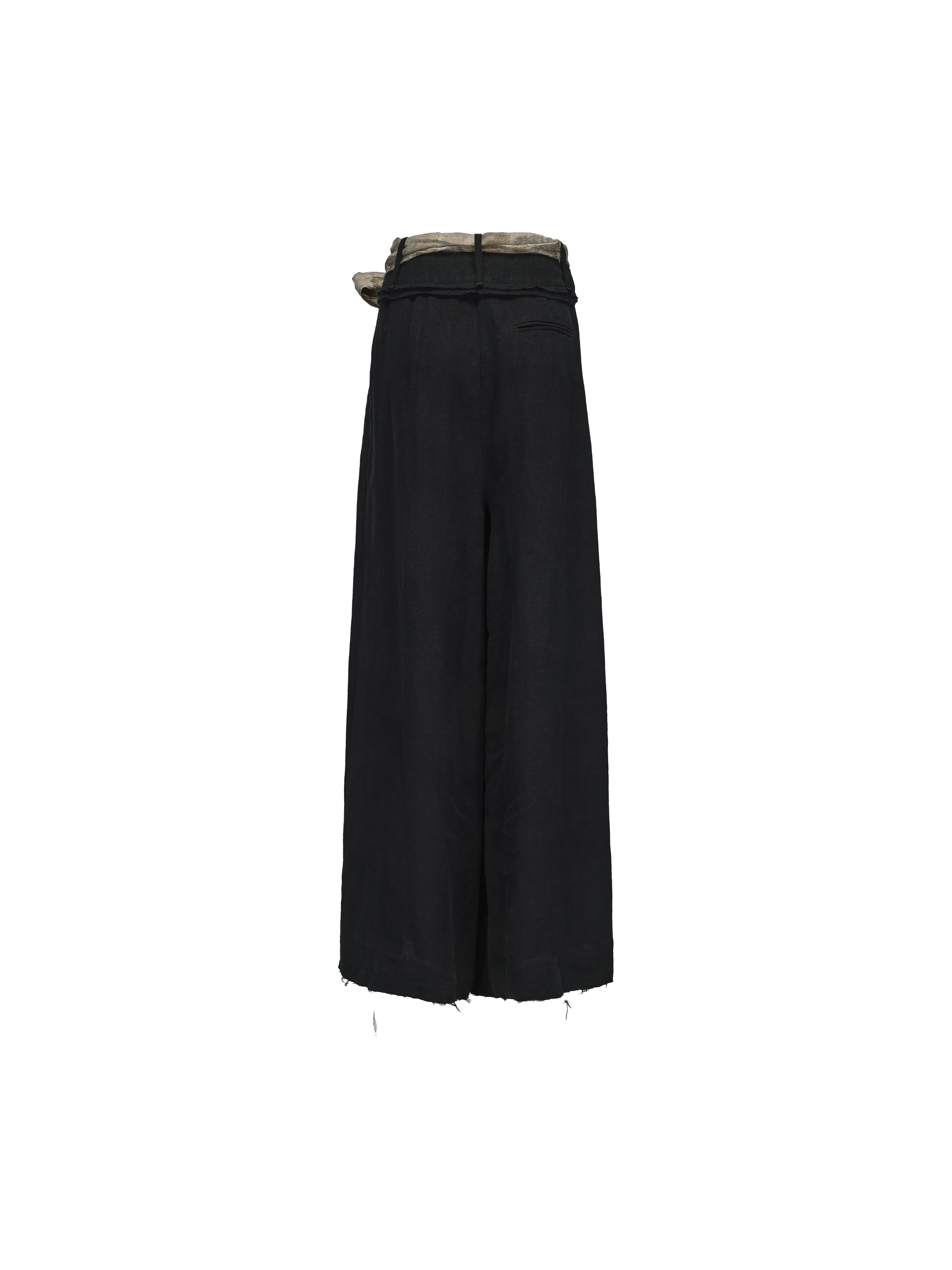 Colorblock Belted Wide-Leg Pants