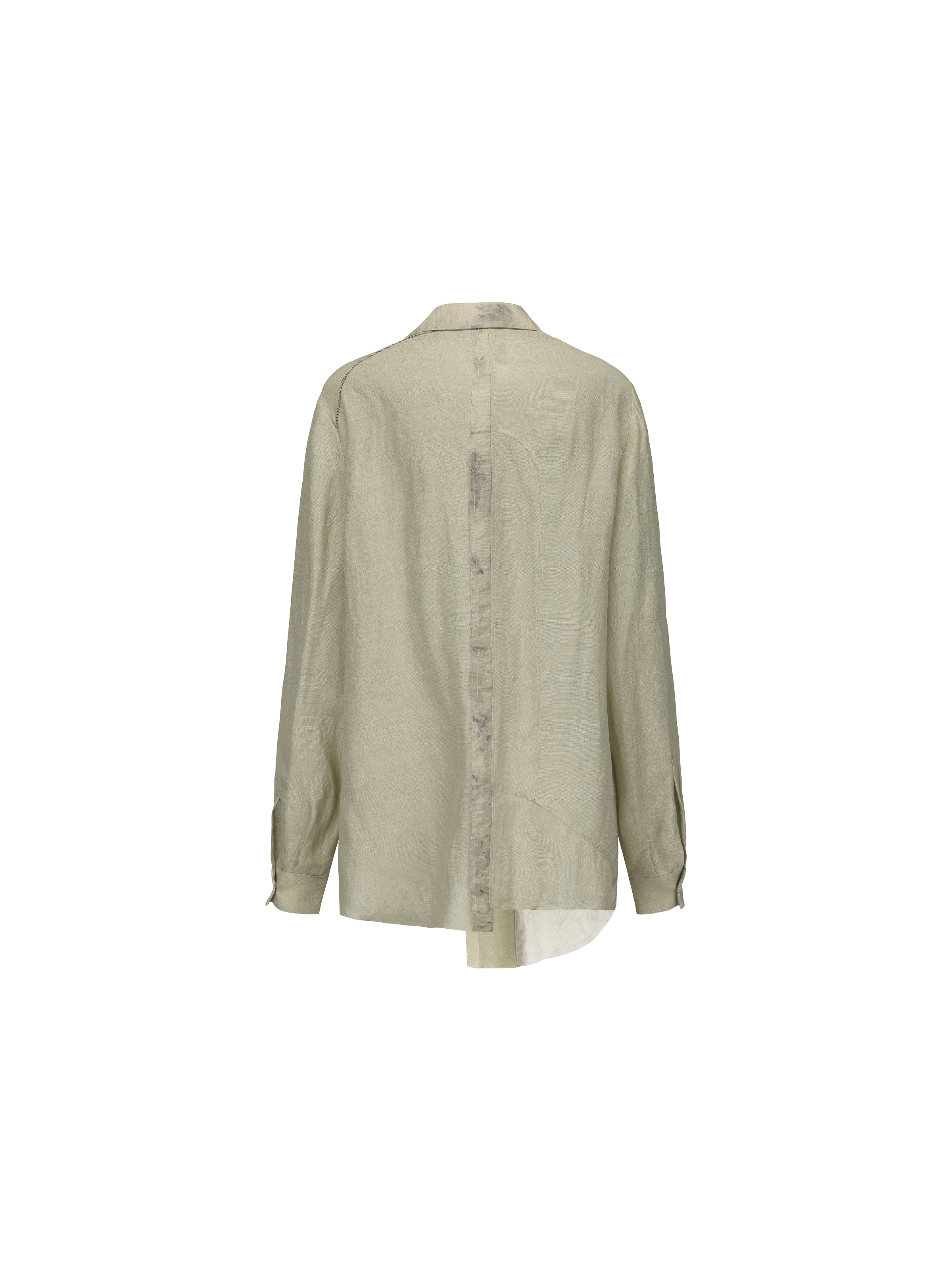 Flaxen Silk-Linen Panel Shirt