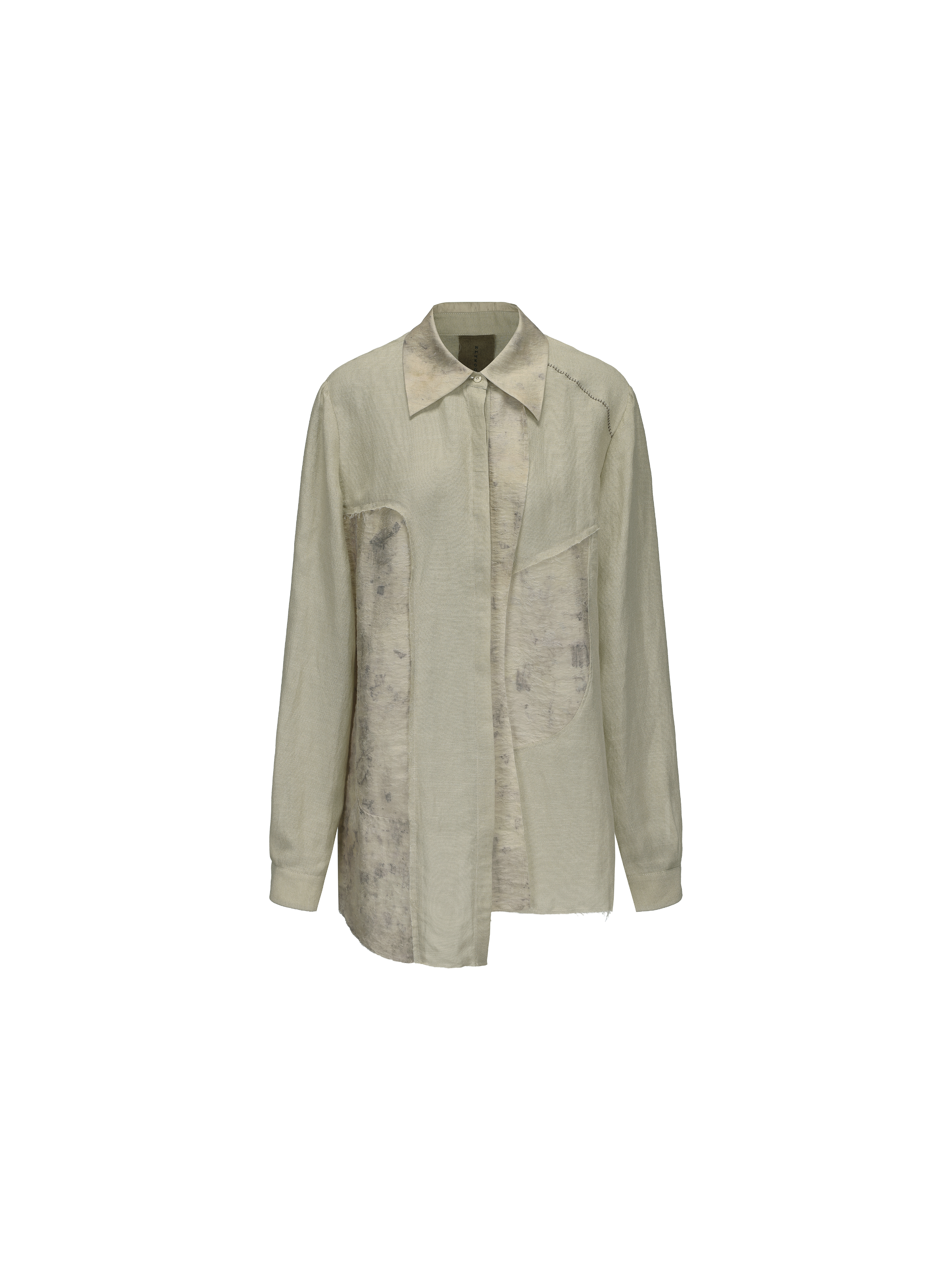 Flaxen Silk-Linen Panel Shirt