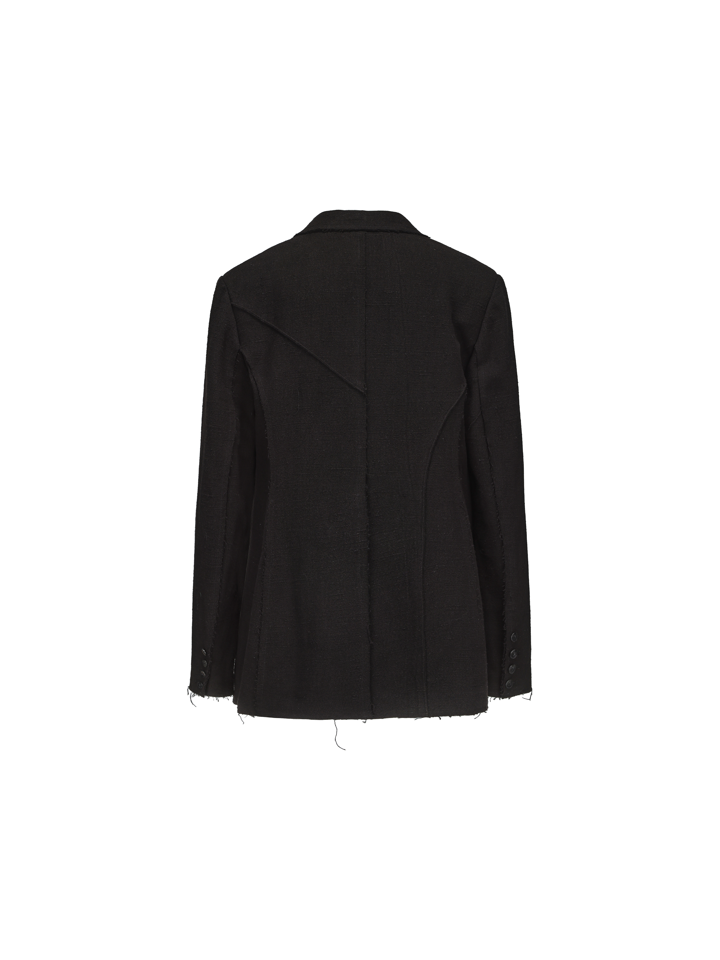 Black Tailored Linen Blazer