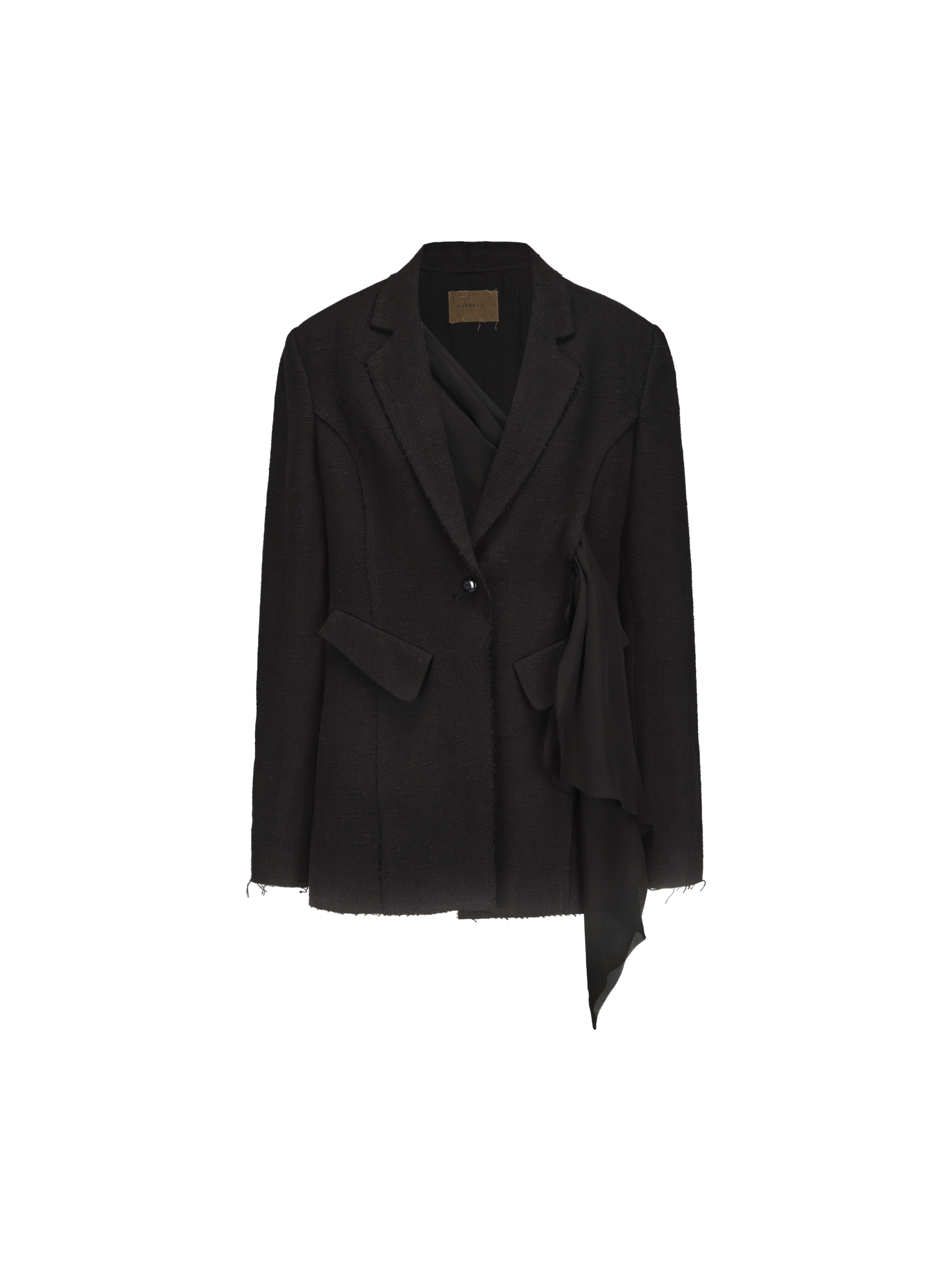 Black Tailored Linen Blazer