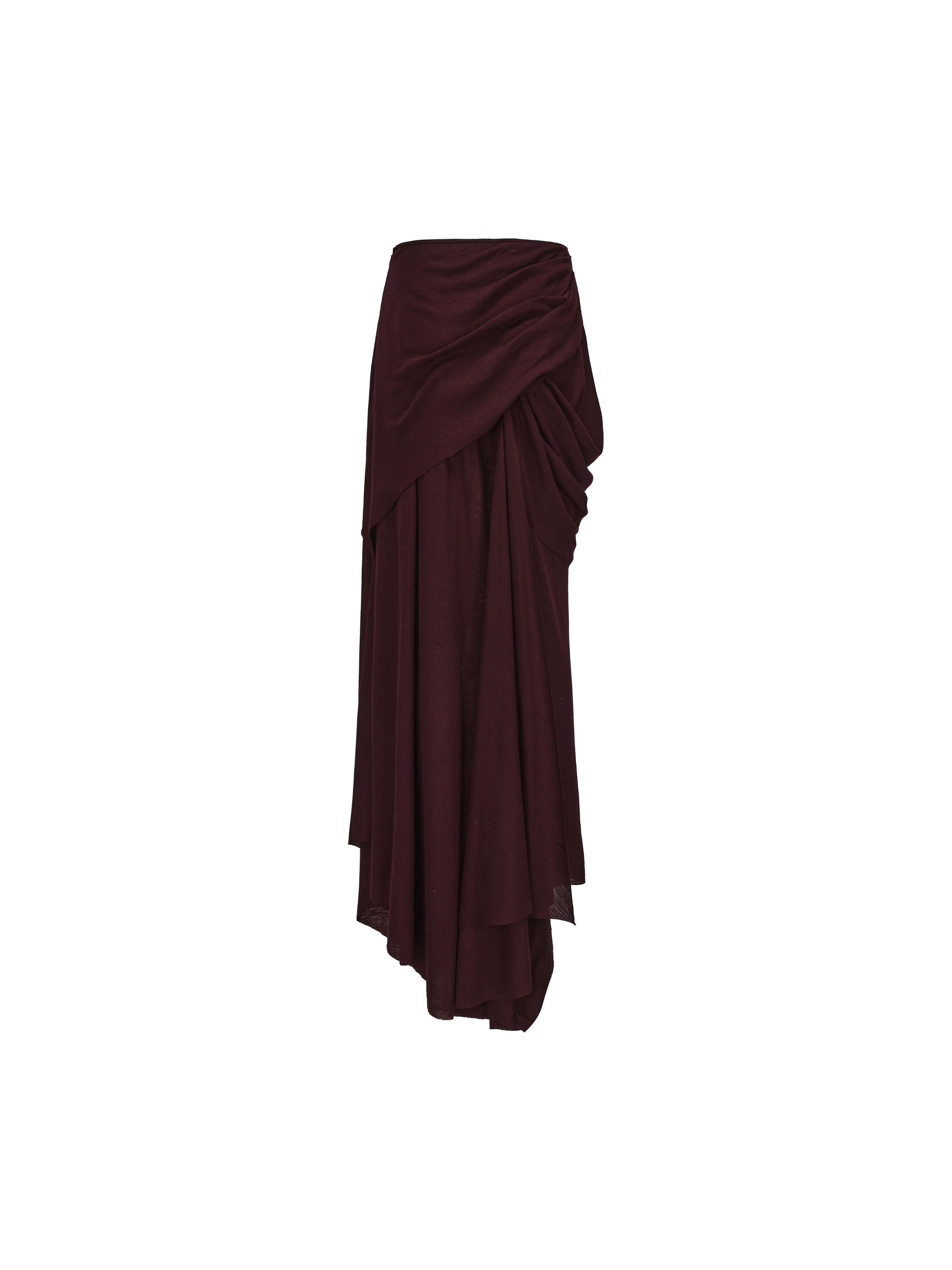 Berry Knit Pleated Detailed Skirt