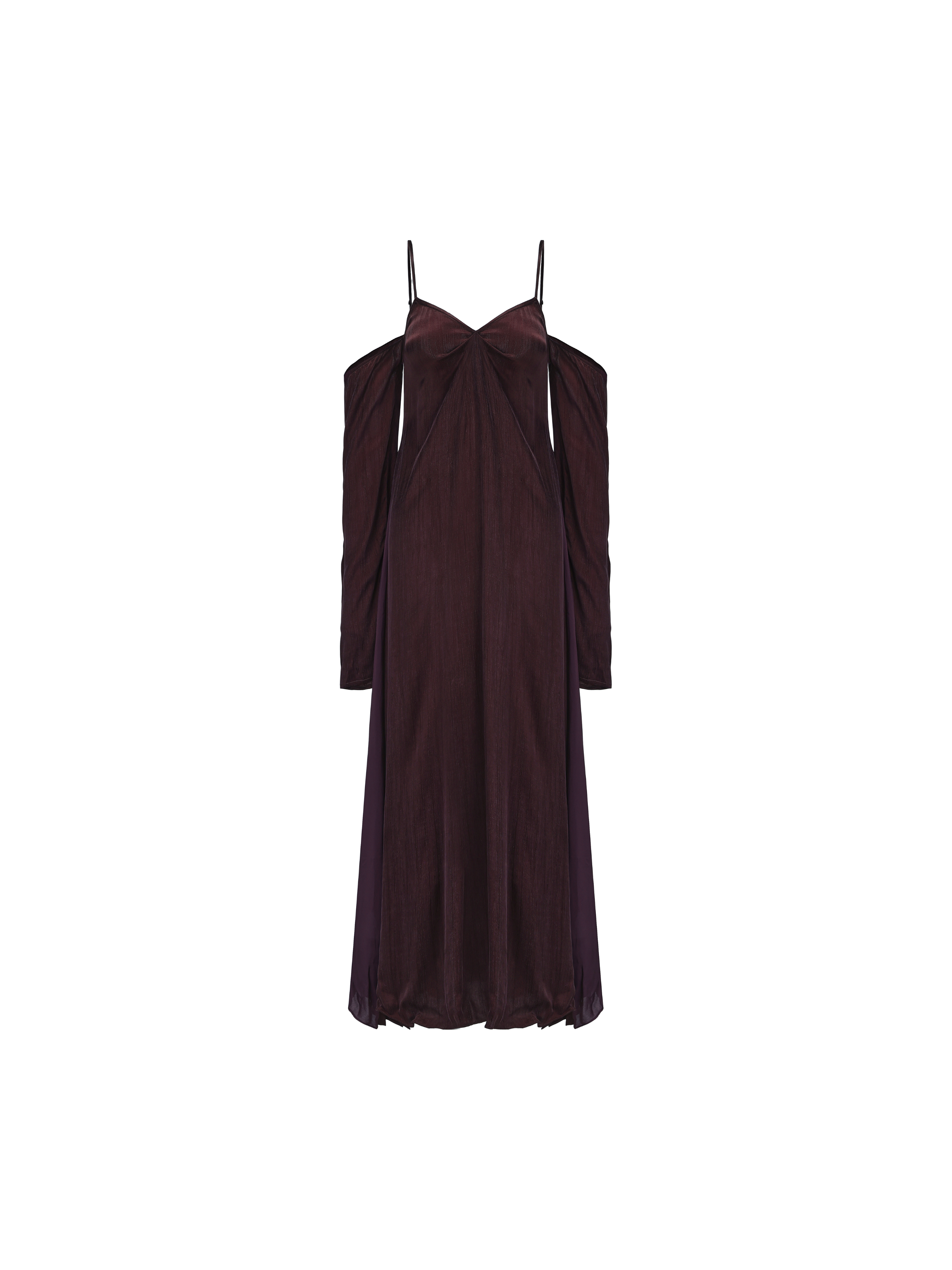 Dark Purple Cupro Panel Slip Dress