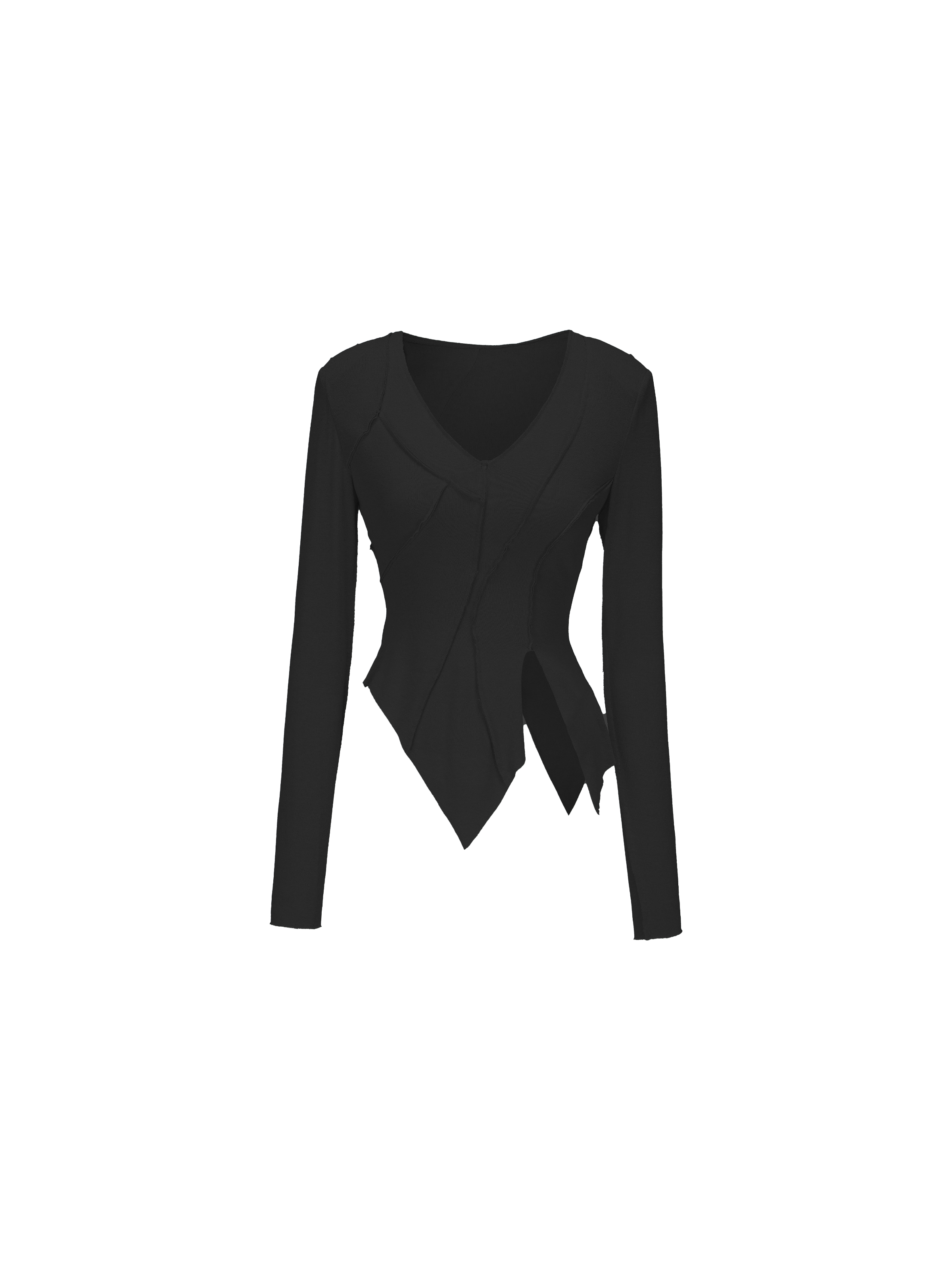 Black Asymmetric Panel Top