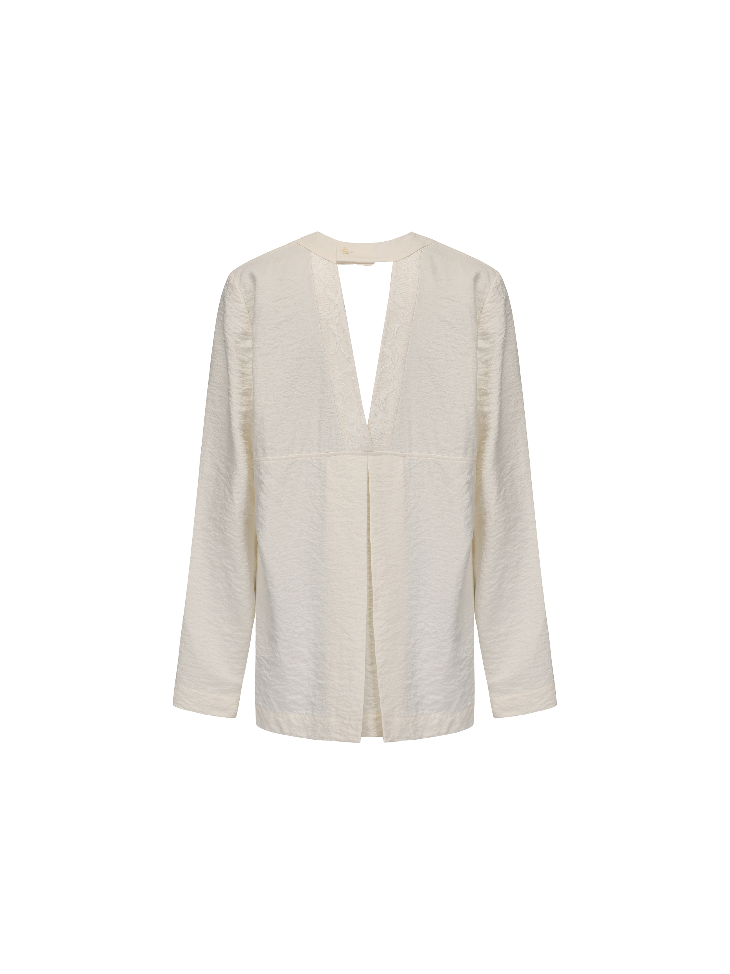 White Raw Silk Pocketed Shirt