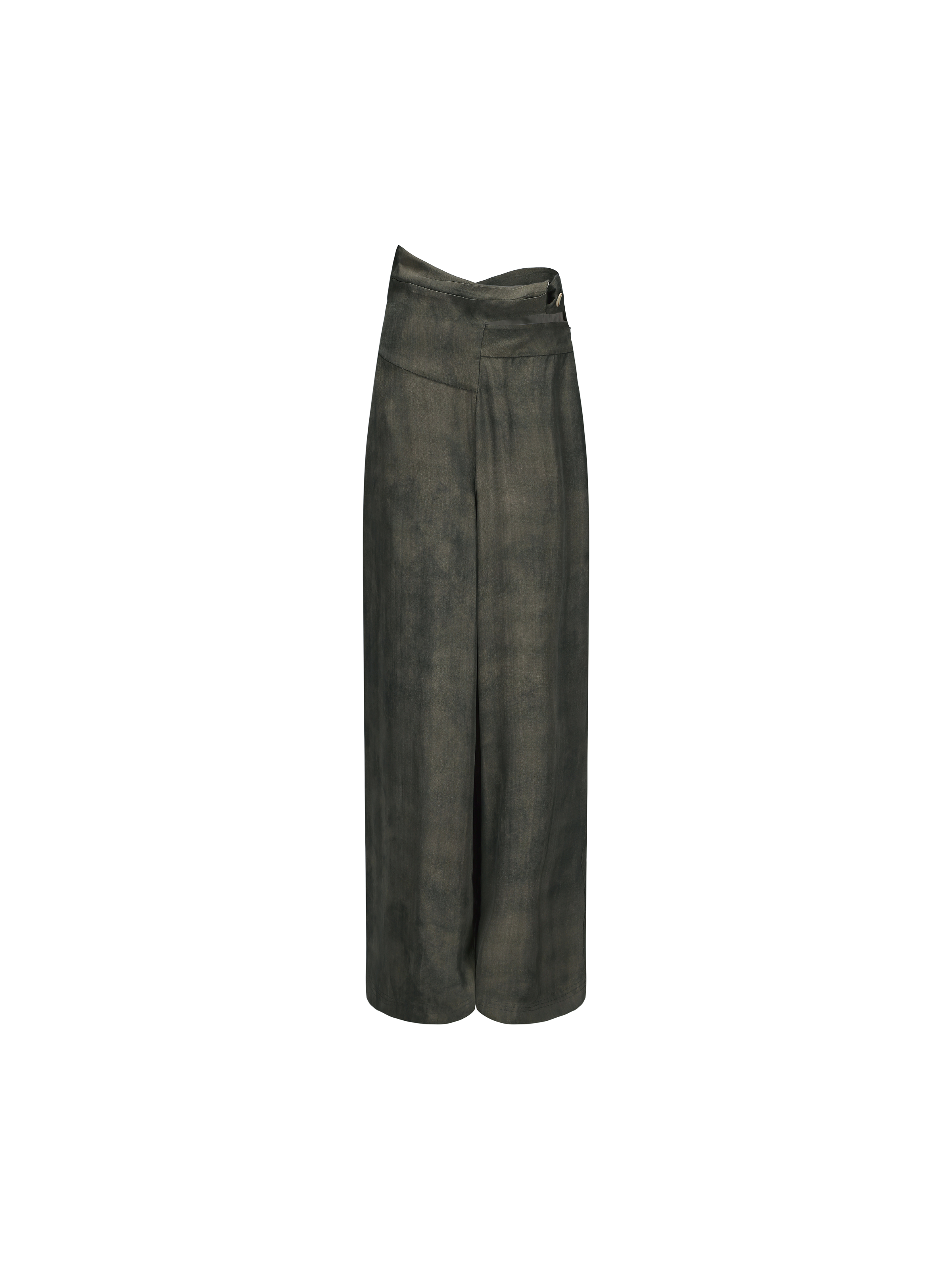 Green High-Waisted Wide-Leg Pants