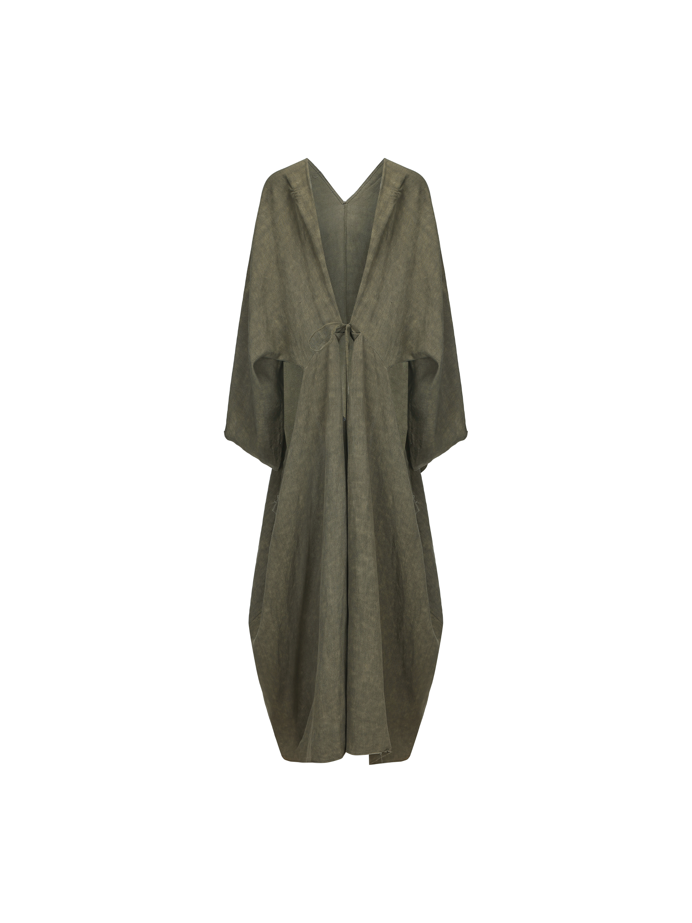 Green Linen Loose Robe