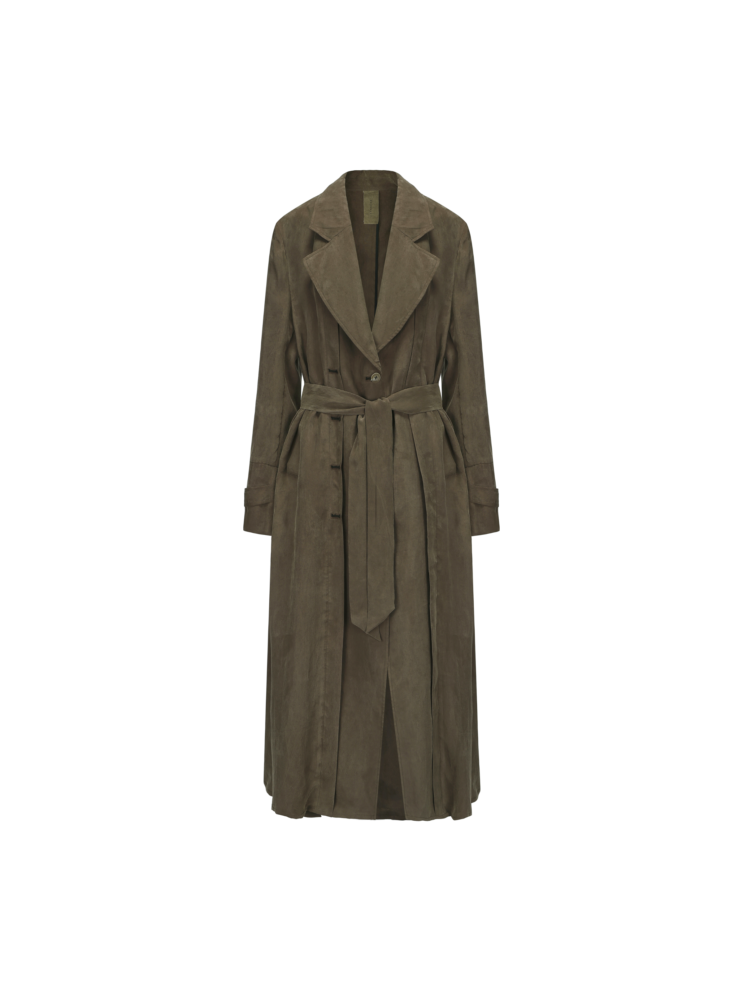 Brown Pleated Trench Coat