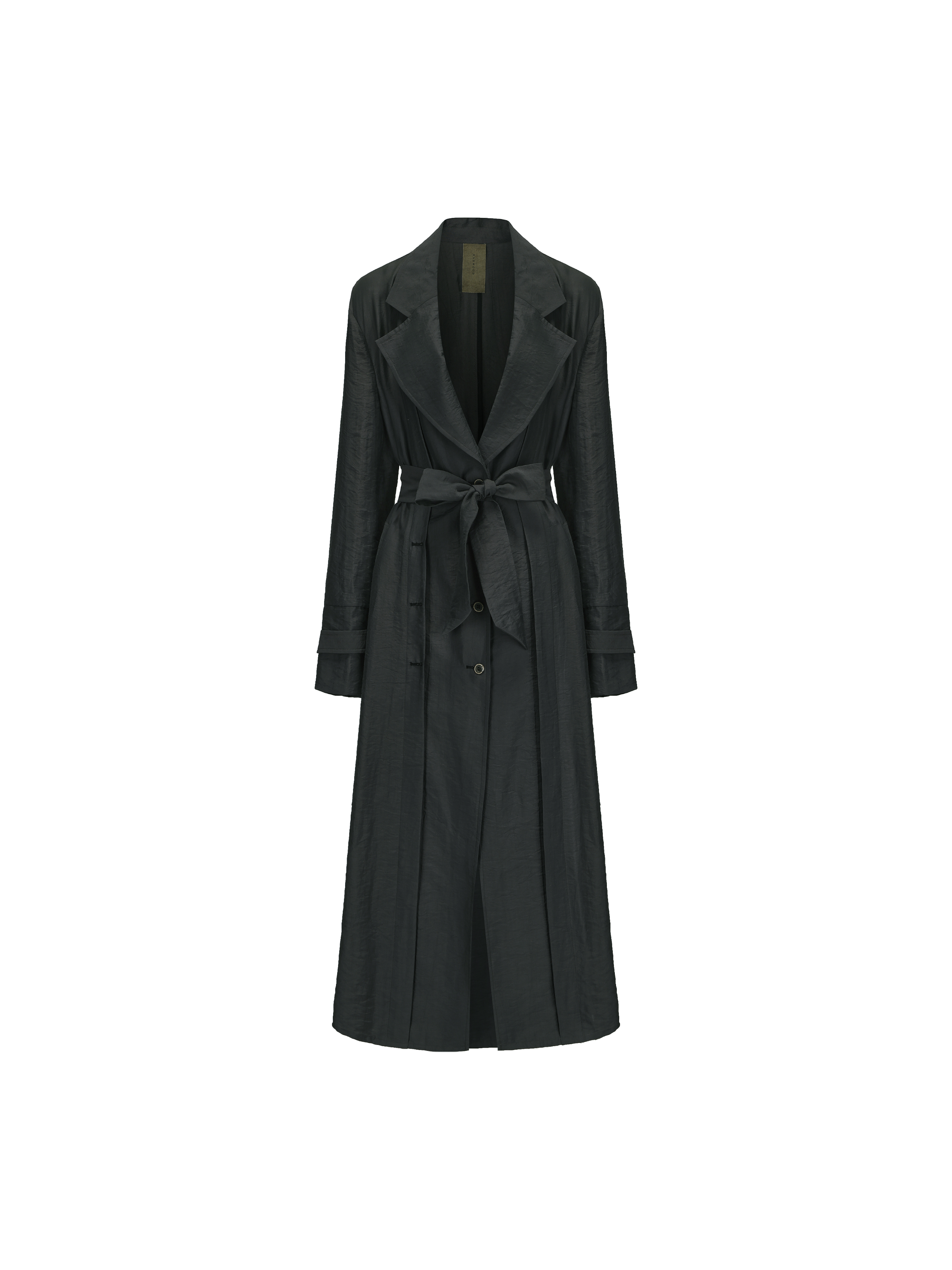 Gray-Blue Pleated Trench Coat