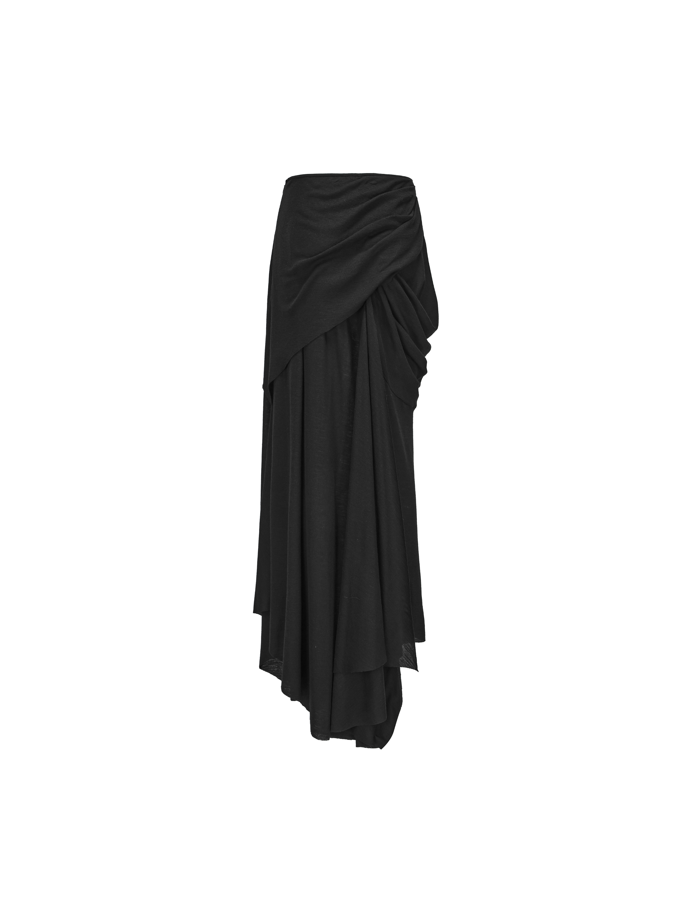 Black Knit Pleated Detailed Skirt