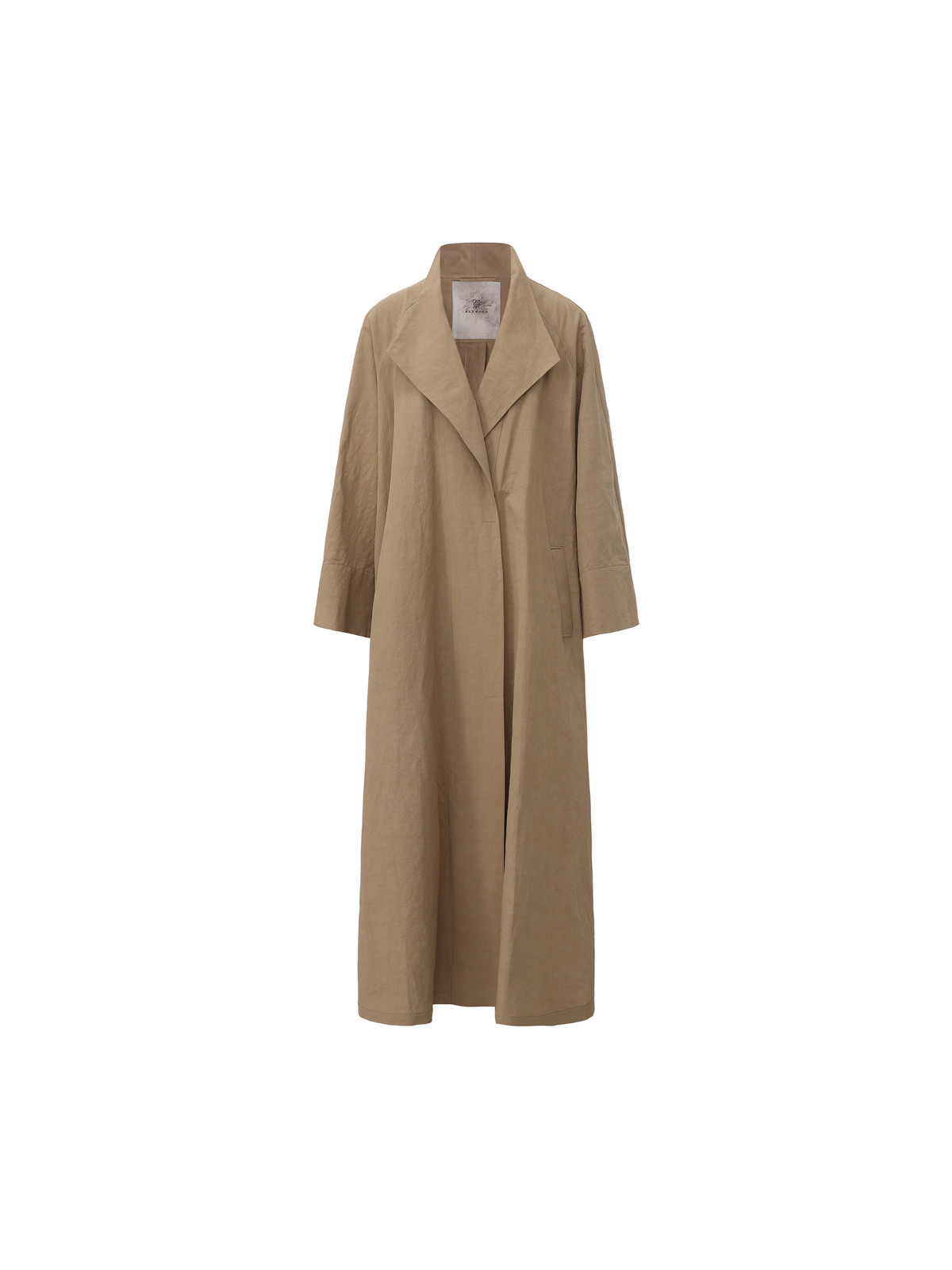 Khaki Pleated Oversized Trench Coat