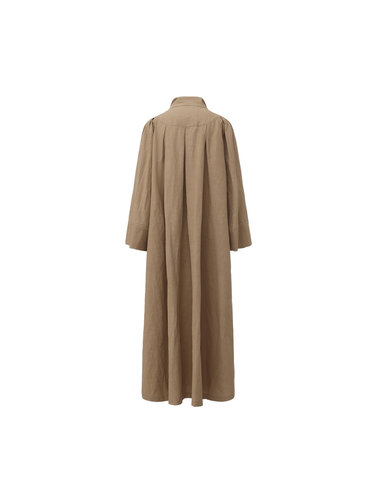 Khaki Pleated Oversized Trench Coat