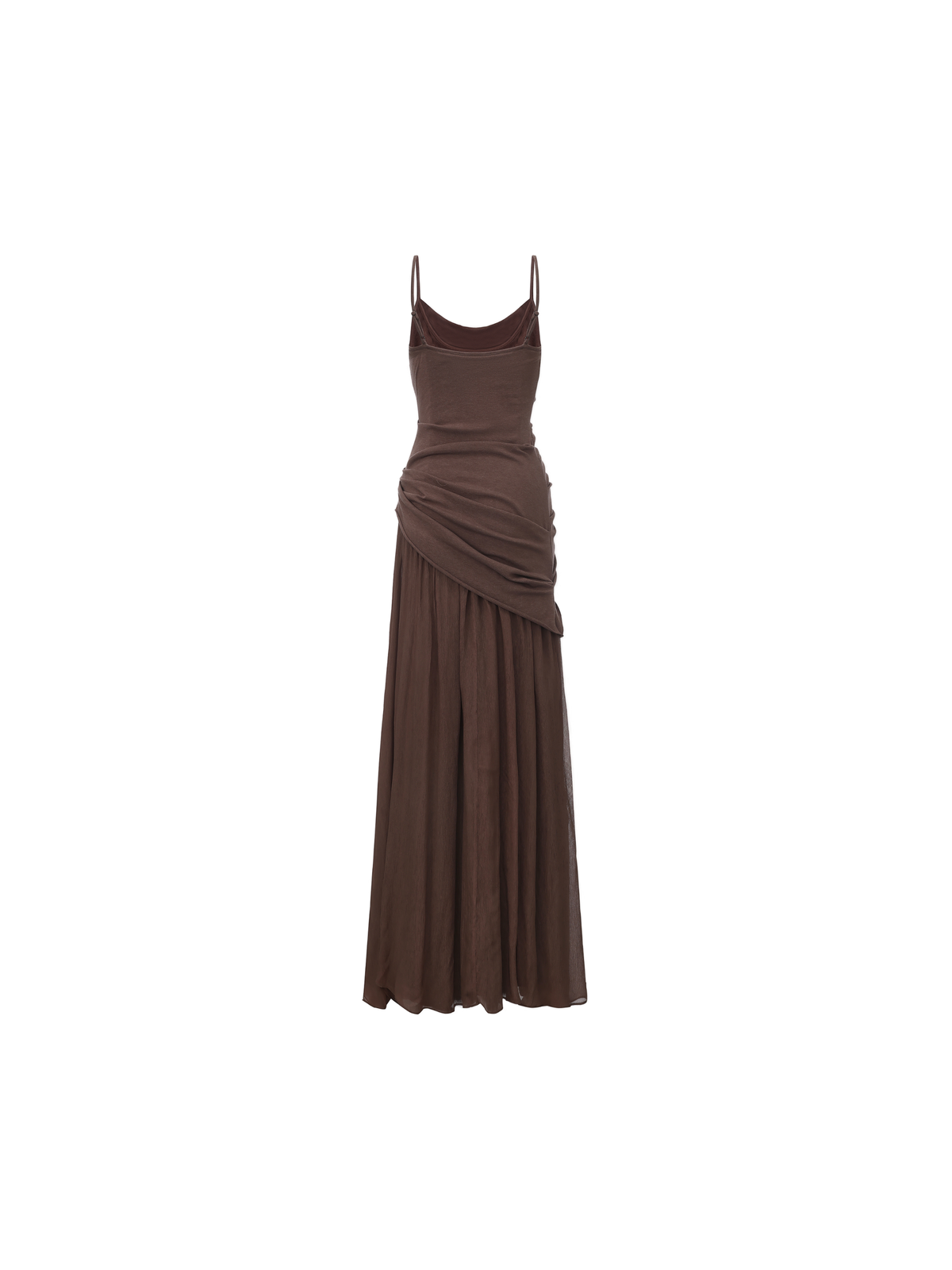 Violet Brown Knit Cowl Neck Strap Dress