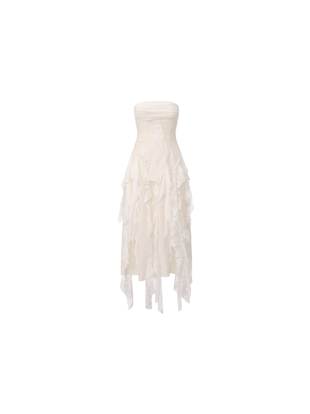 Flounce Panel Bandeau Dress