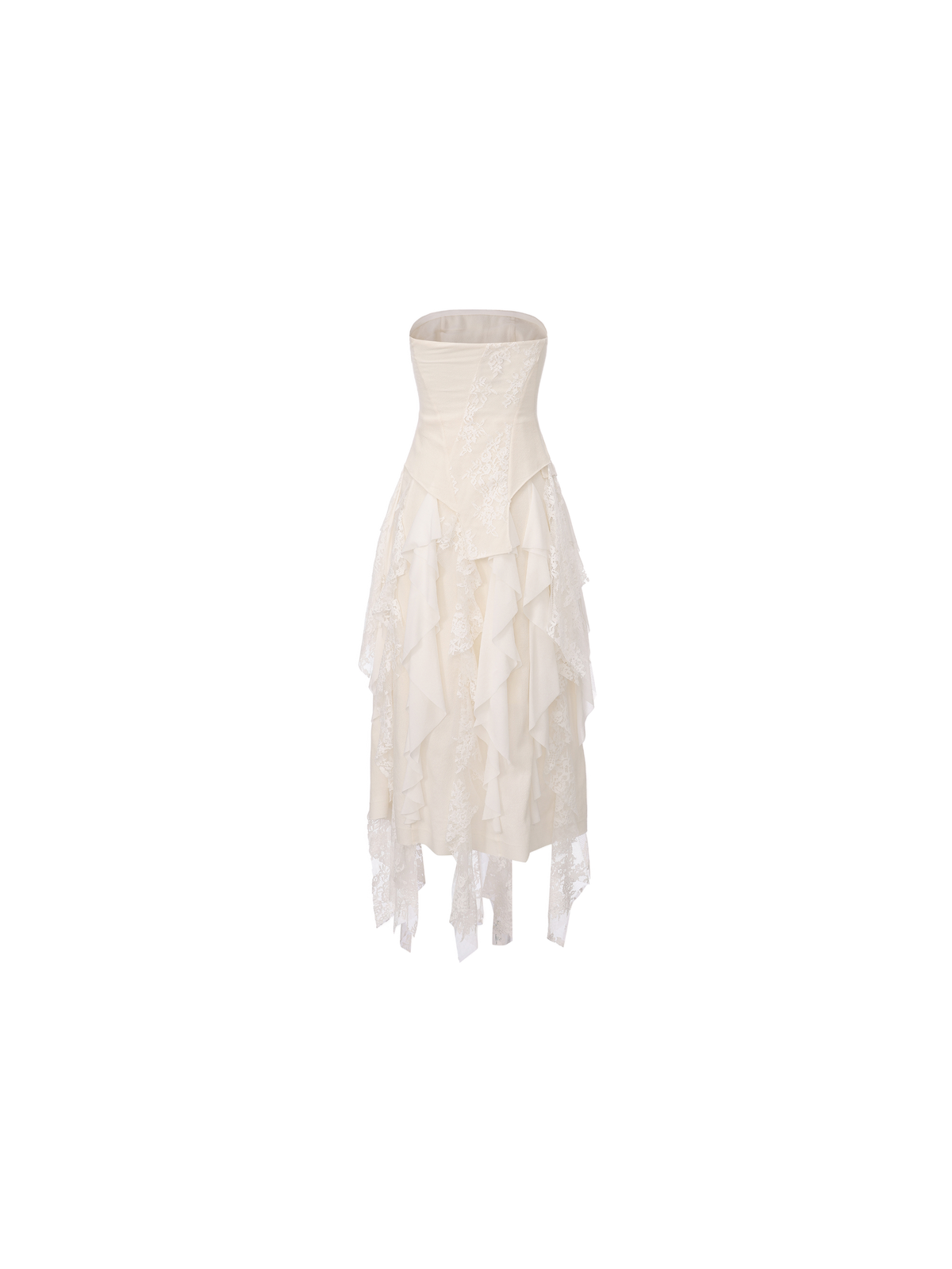 Flounce Panel Bandeau Dress