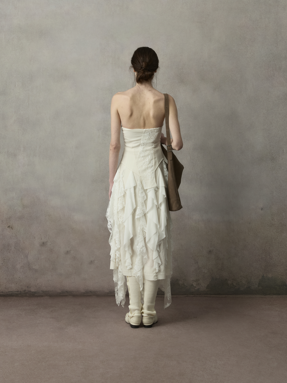 Flounce Panel Bandeau Dress