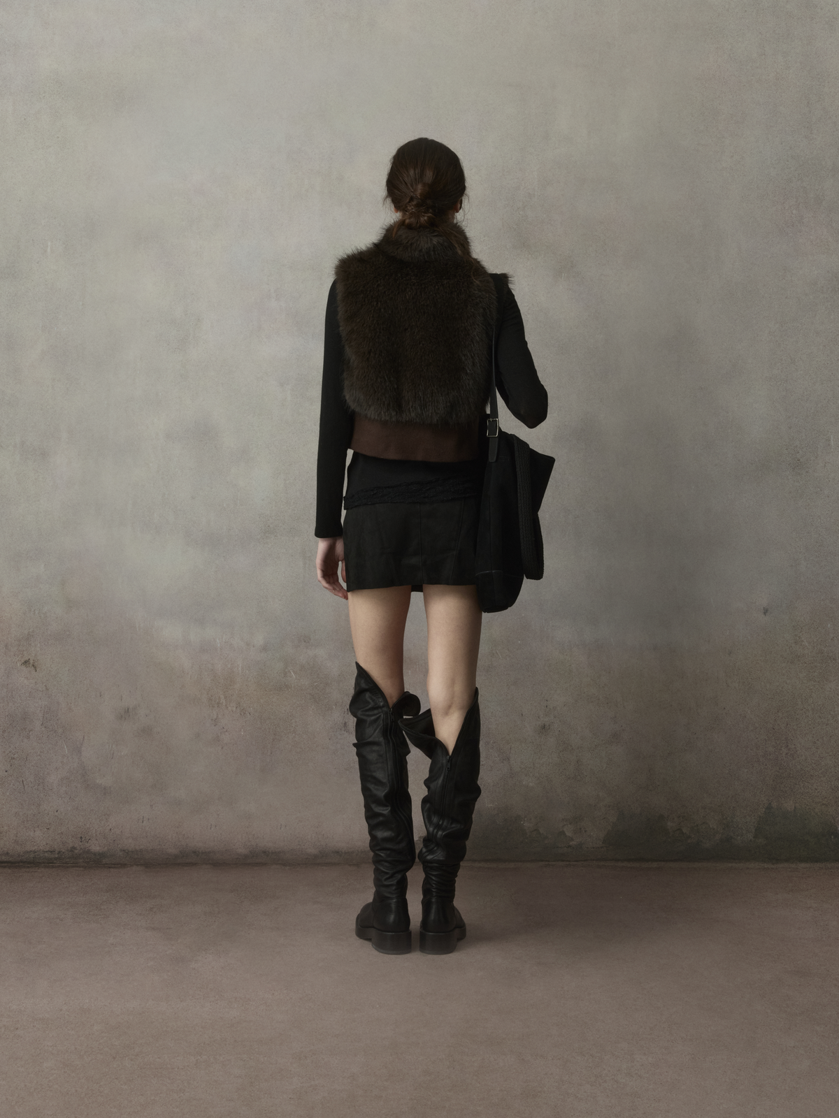 Faux Fur Patched Vest