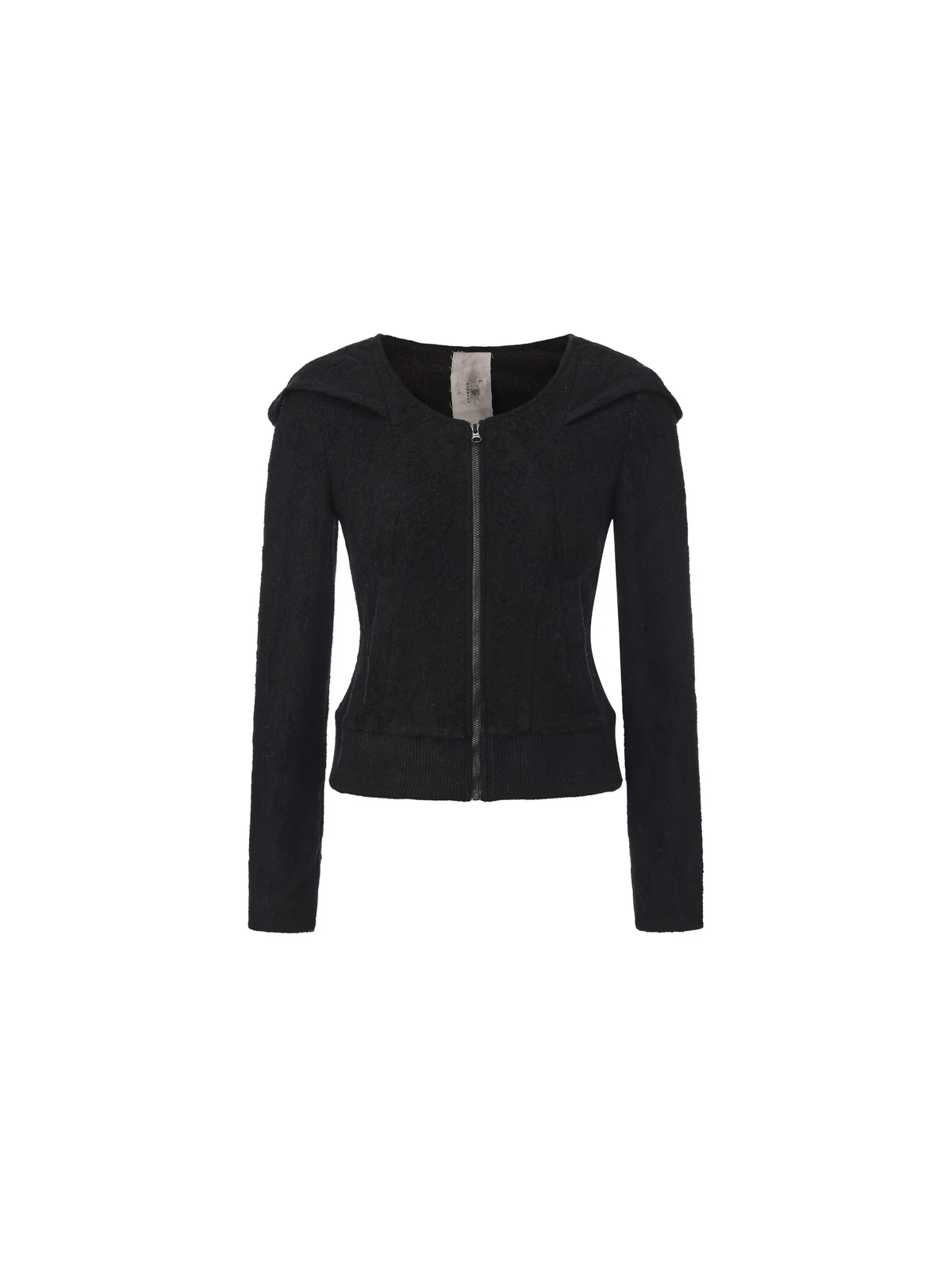 Panelled Cropped Zip-Up Hoodie