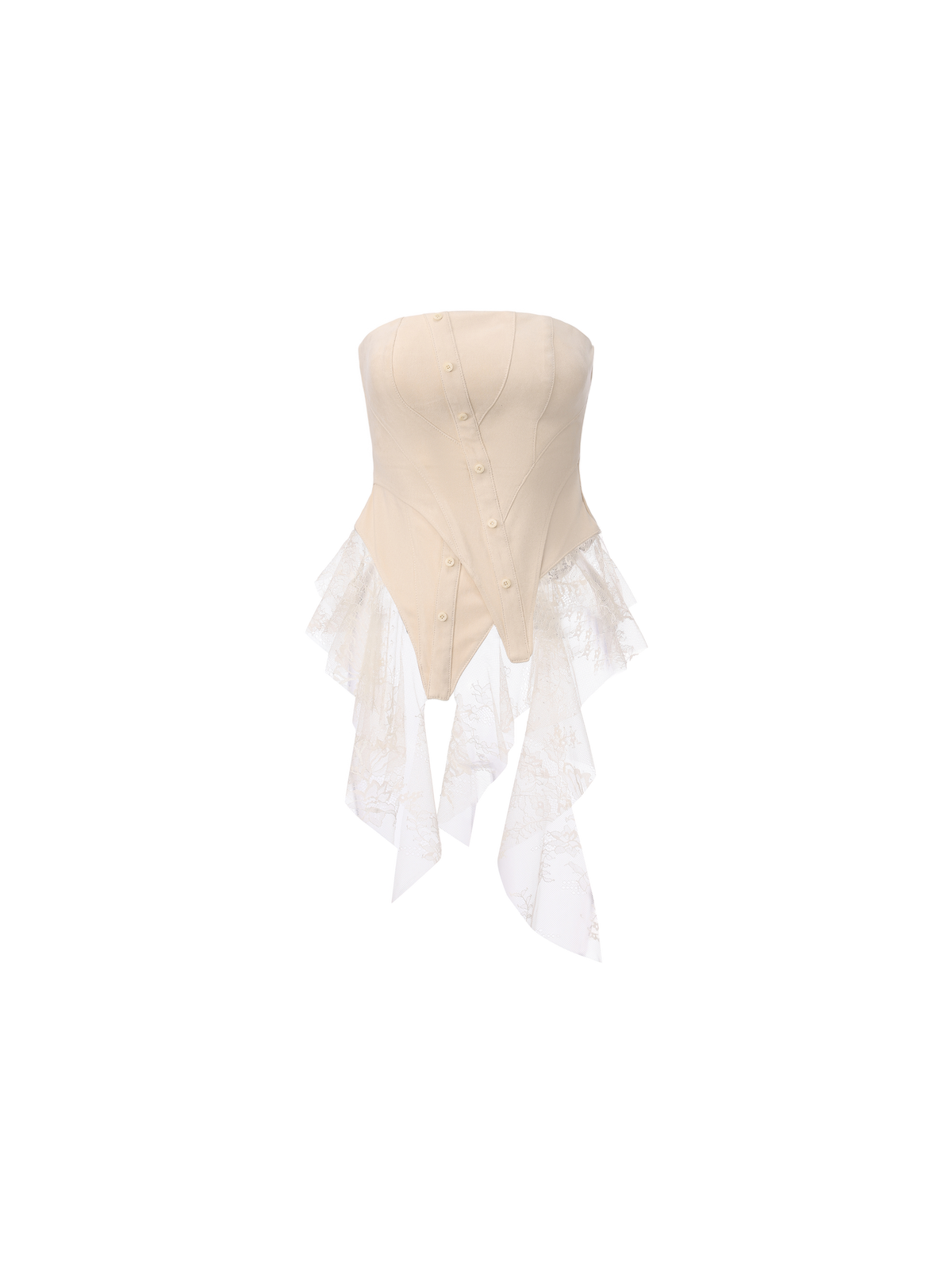Suede Faux Layered Flounce Tube Top