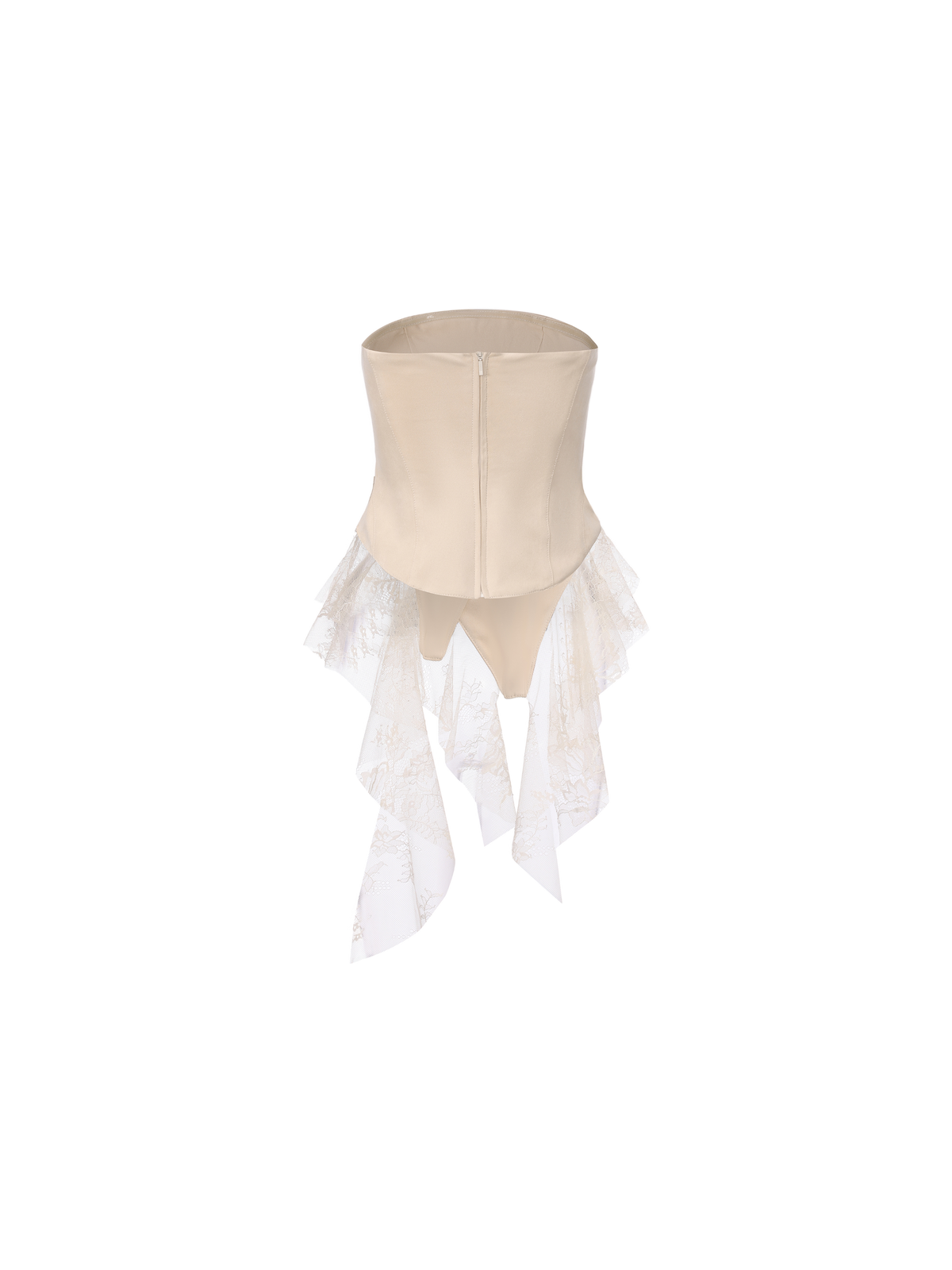 Suede Faux Layered Flounce Tube Top