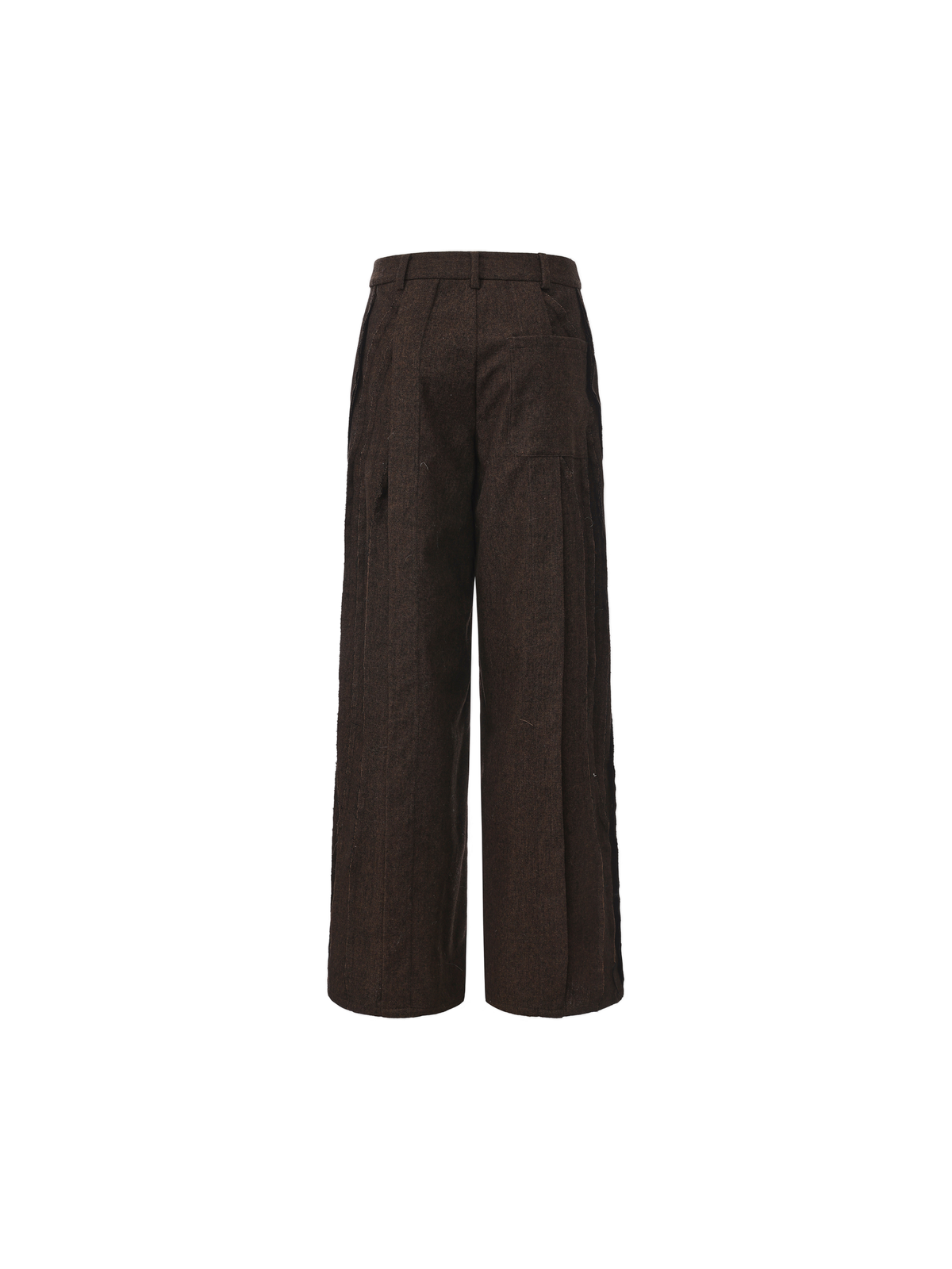 Dark Brown Panelled Wool Pants