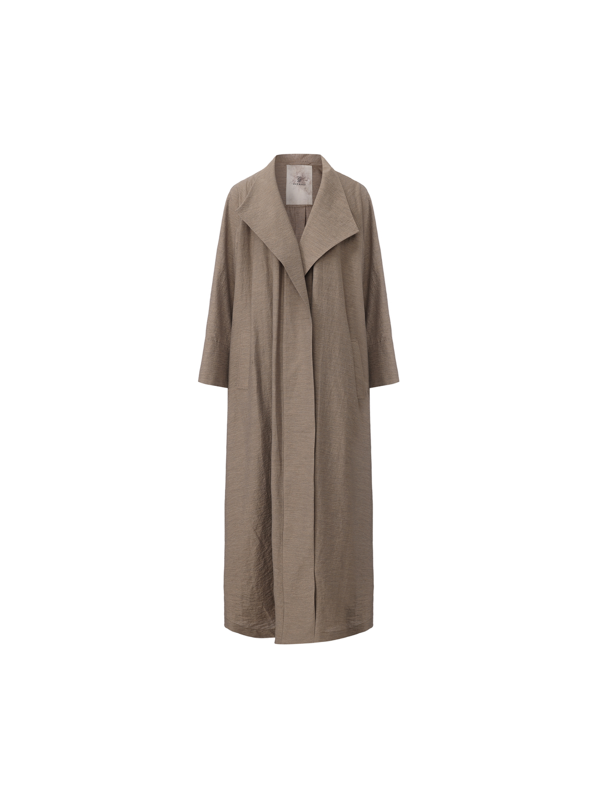Taupe Pleated Oversized Trench Coat