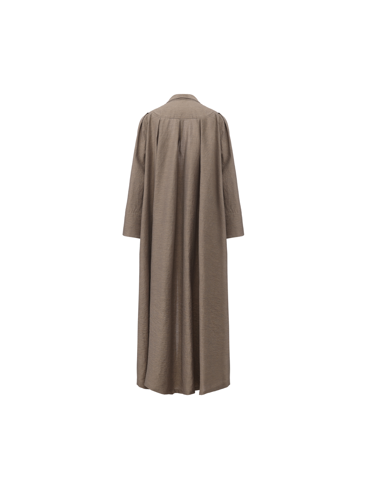 Taupe Pleated Oversized Trench Coat