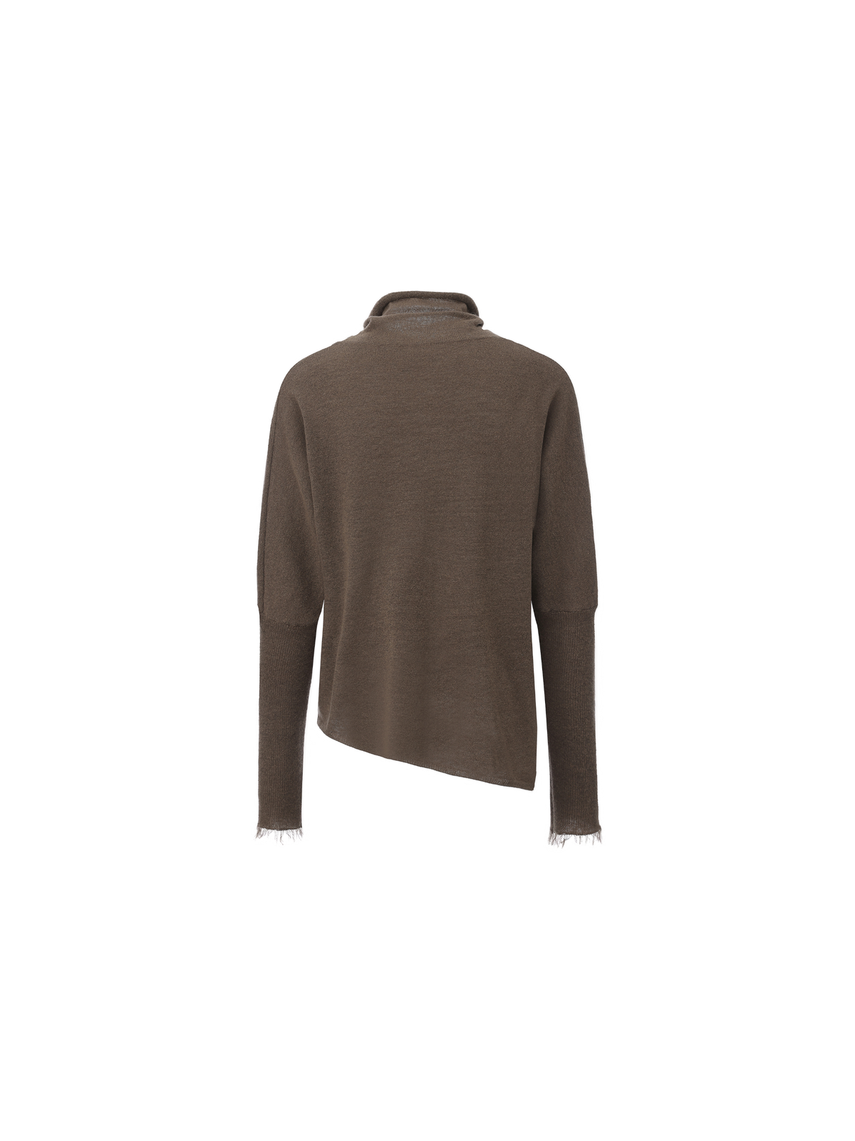 Raw-Edge Mock Neck Knit Top
