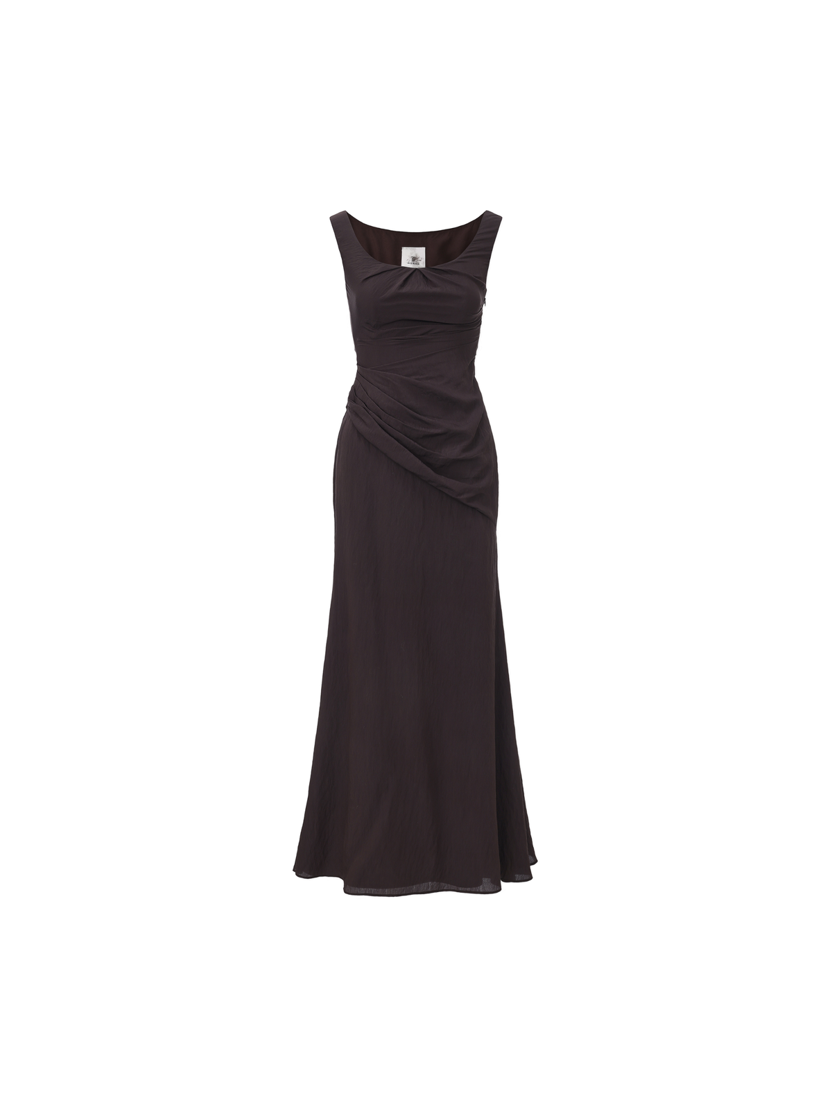 Duvier Blue Asymmetric Pleated Maxi Skirt