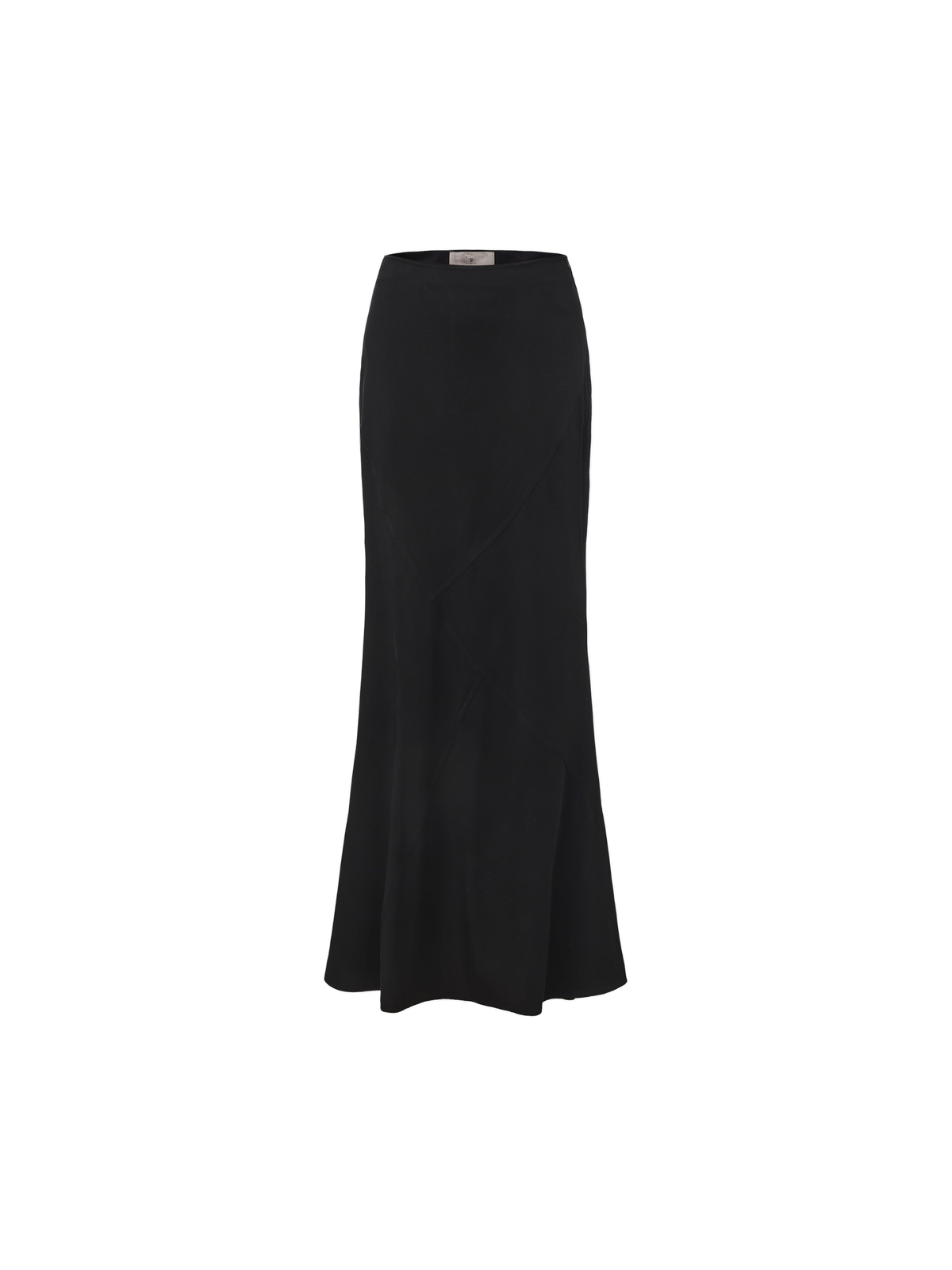 Black Paneled Mermaid Midi Skirt