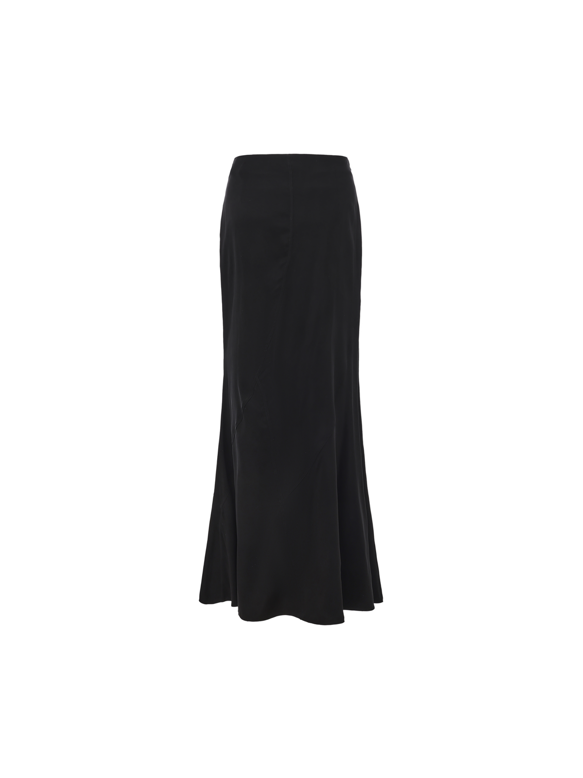 Black Paneled Mermaid Midi Skirt