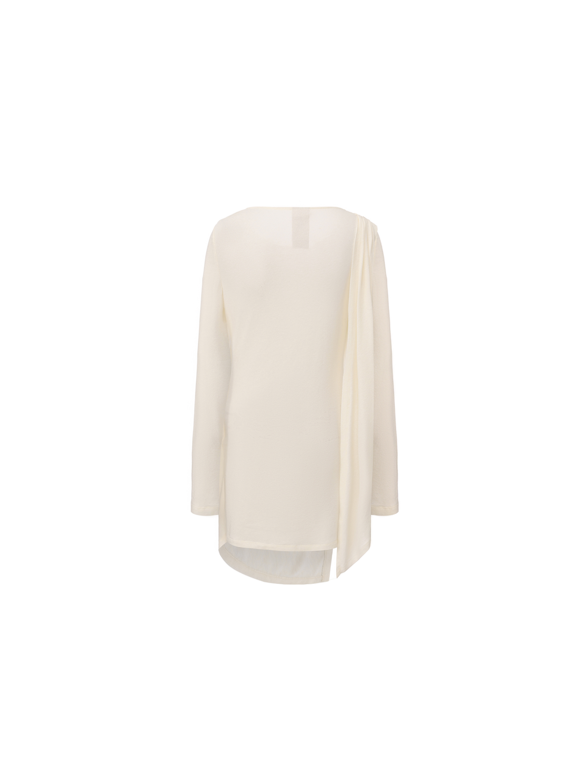 Beige Loose-Fit Draped Panel Knit Top