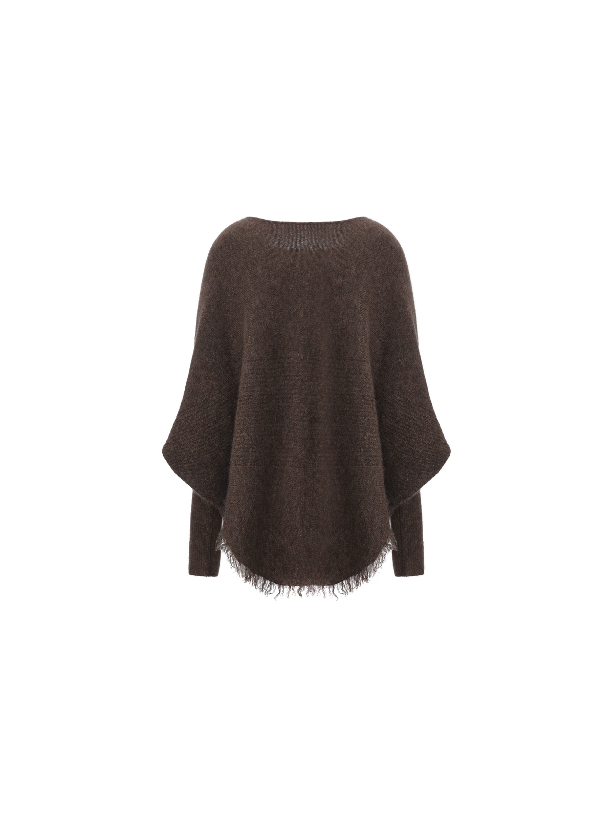 Dark Brown Texture Panelled Knitwear
