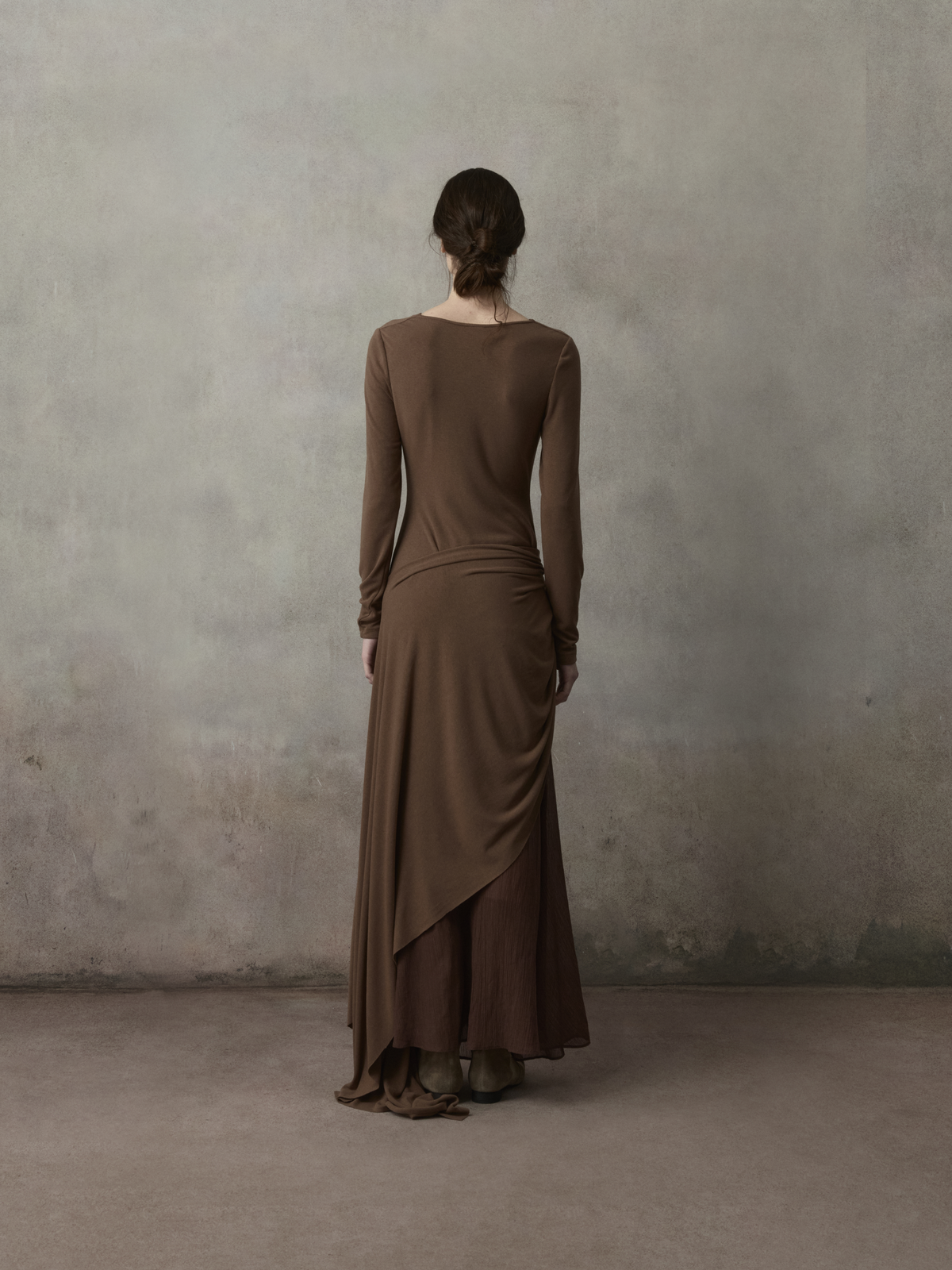 Knitted Swing Collar Panel Dress