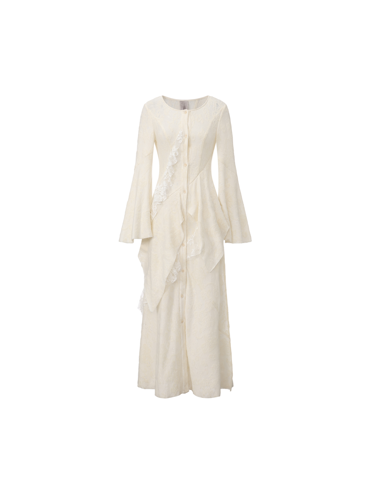 Lace Panelled Long Coat
