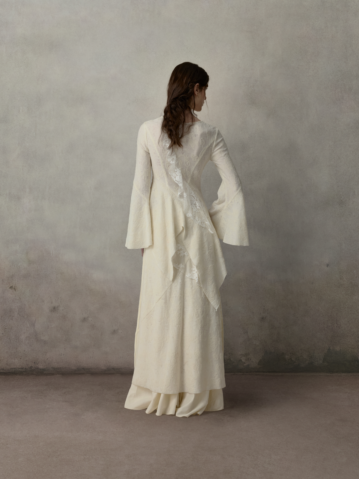 Lace Panelled Long Coat