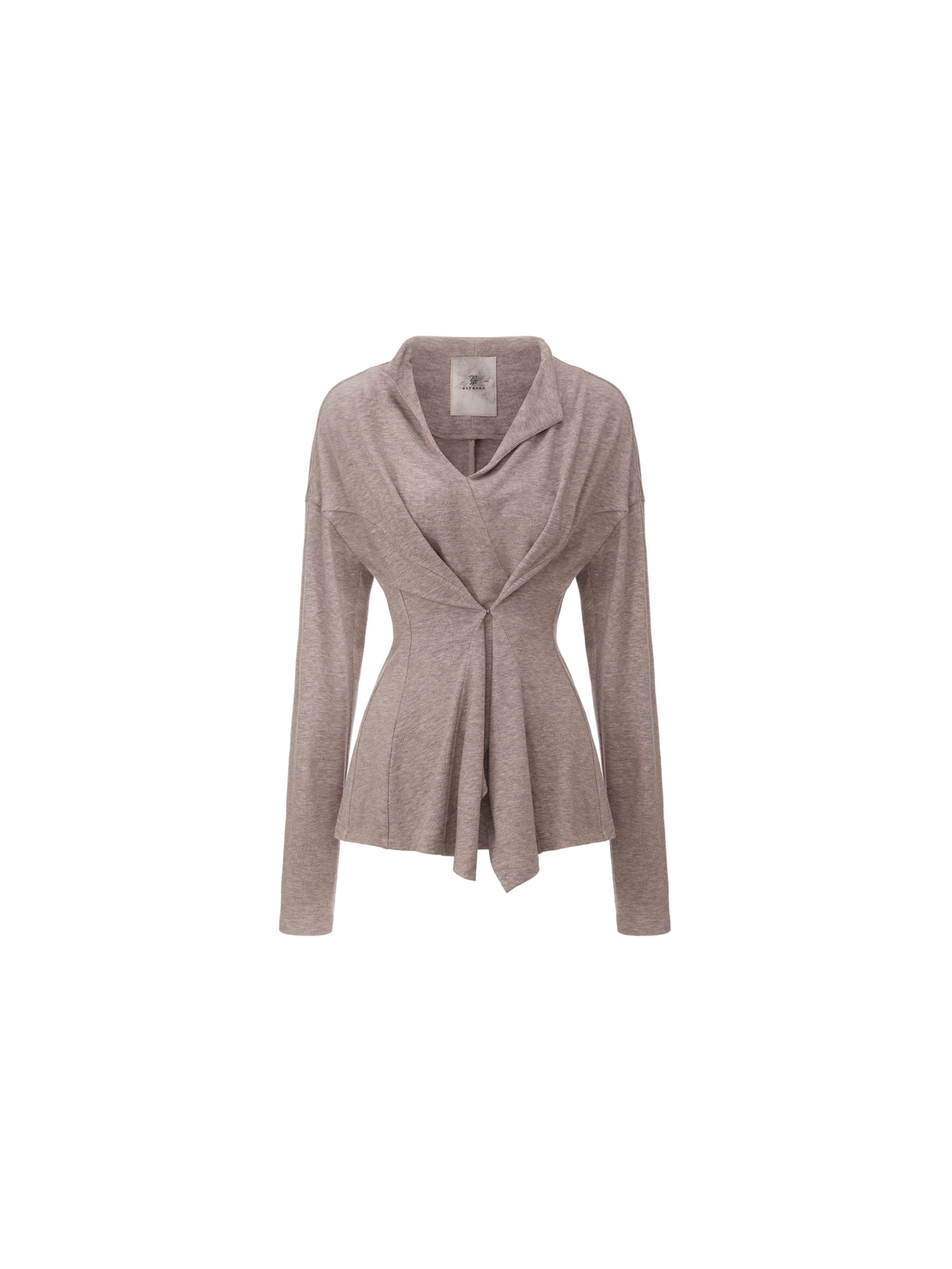 Hook-Fastened Cinched Waist Knit Top