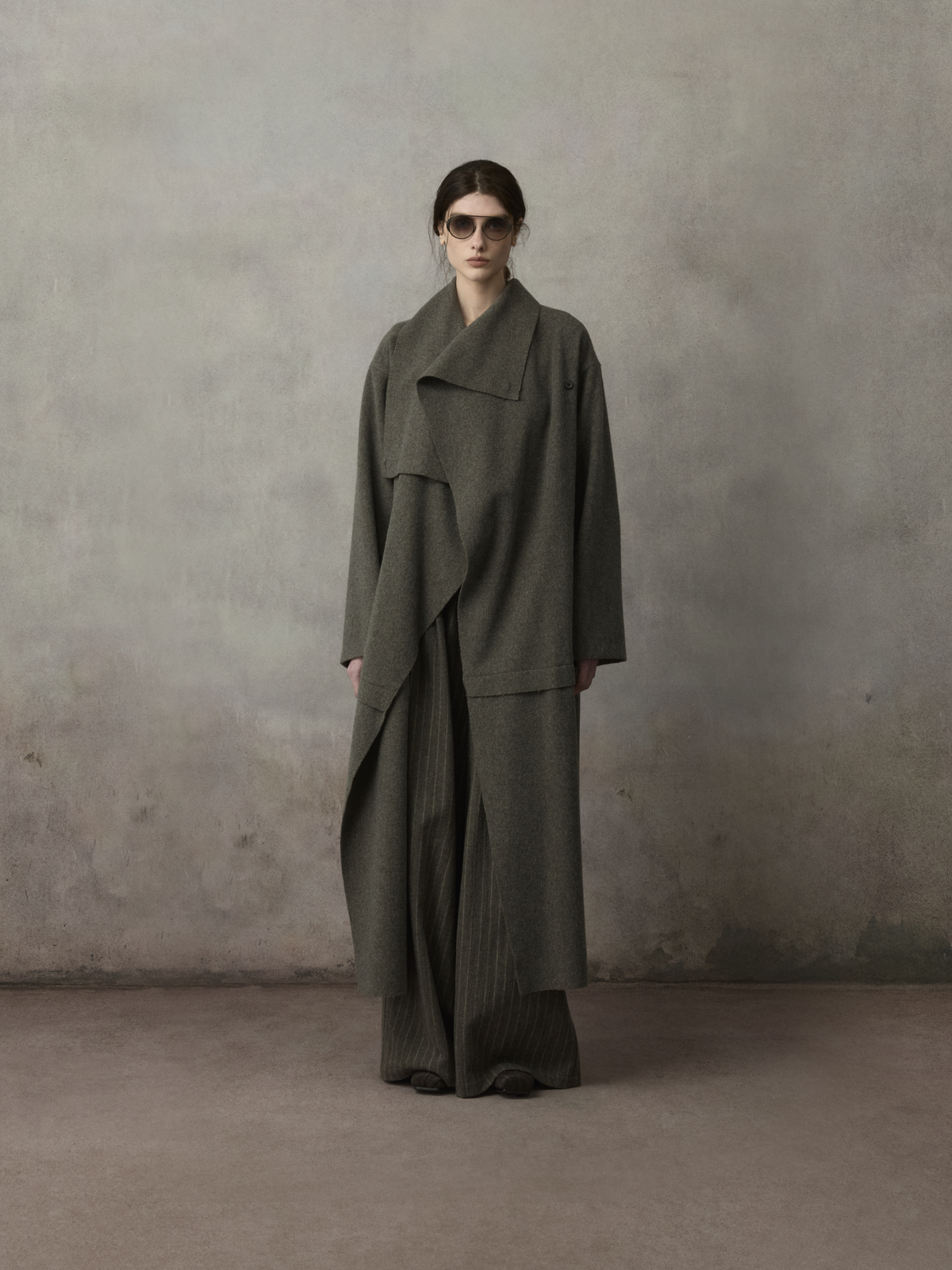Panel Layered Wool Coat