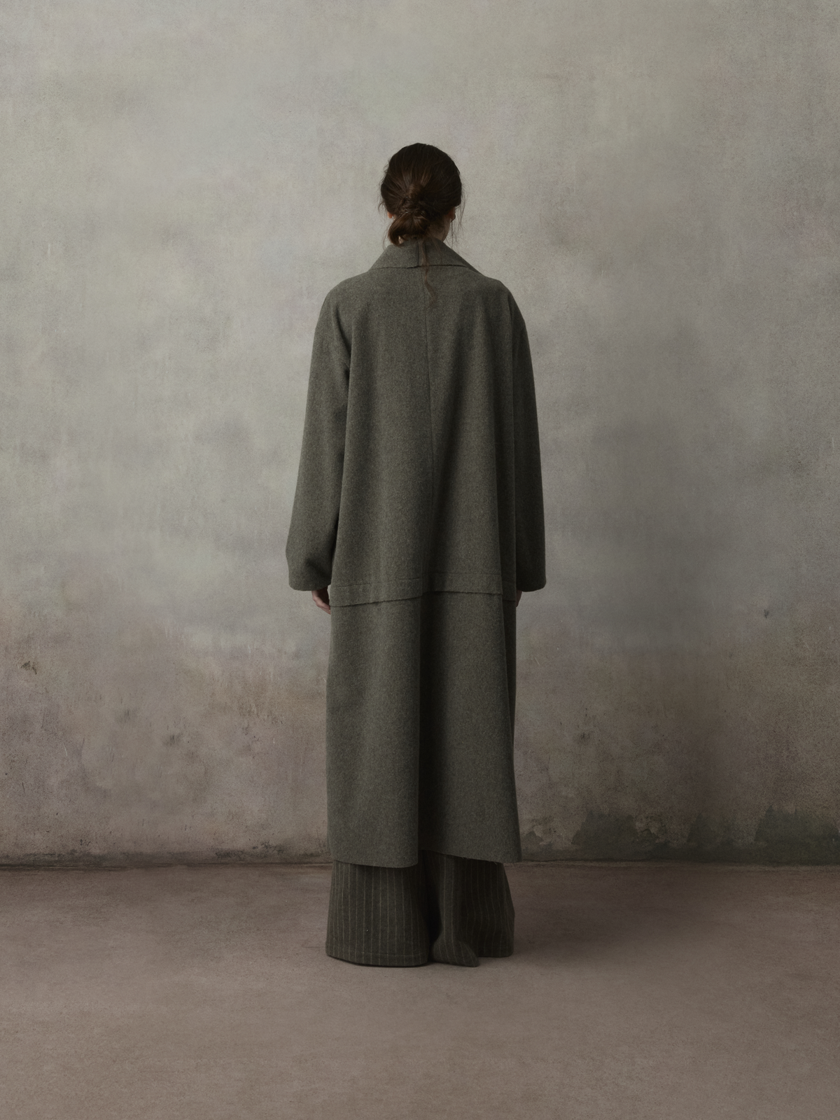 Panel Layered Wool Coat